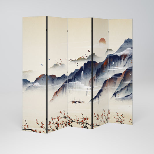 ORIENTAL LANDSCAPE Biombo de 5 Painéis
