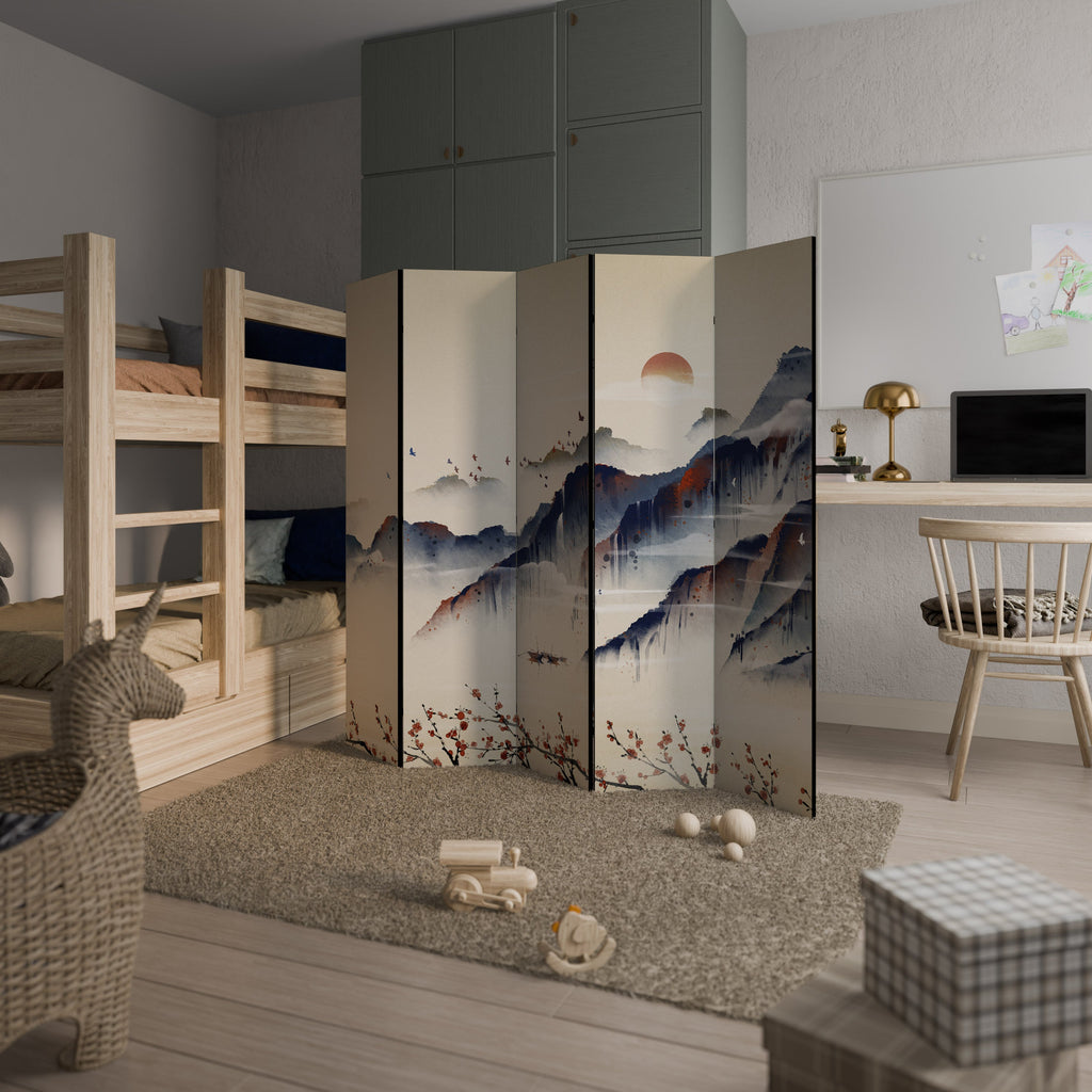 ORIENTAL LANDSCAPE Decorative 5-Panel Room Divider