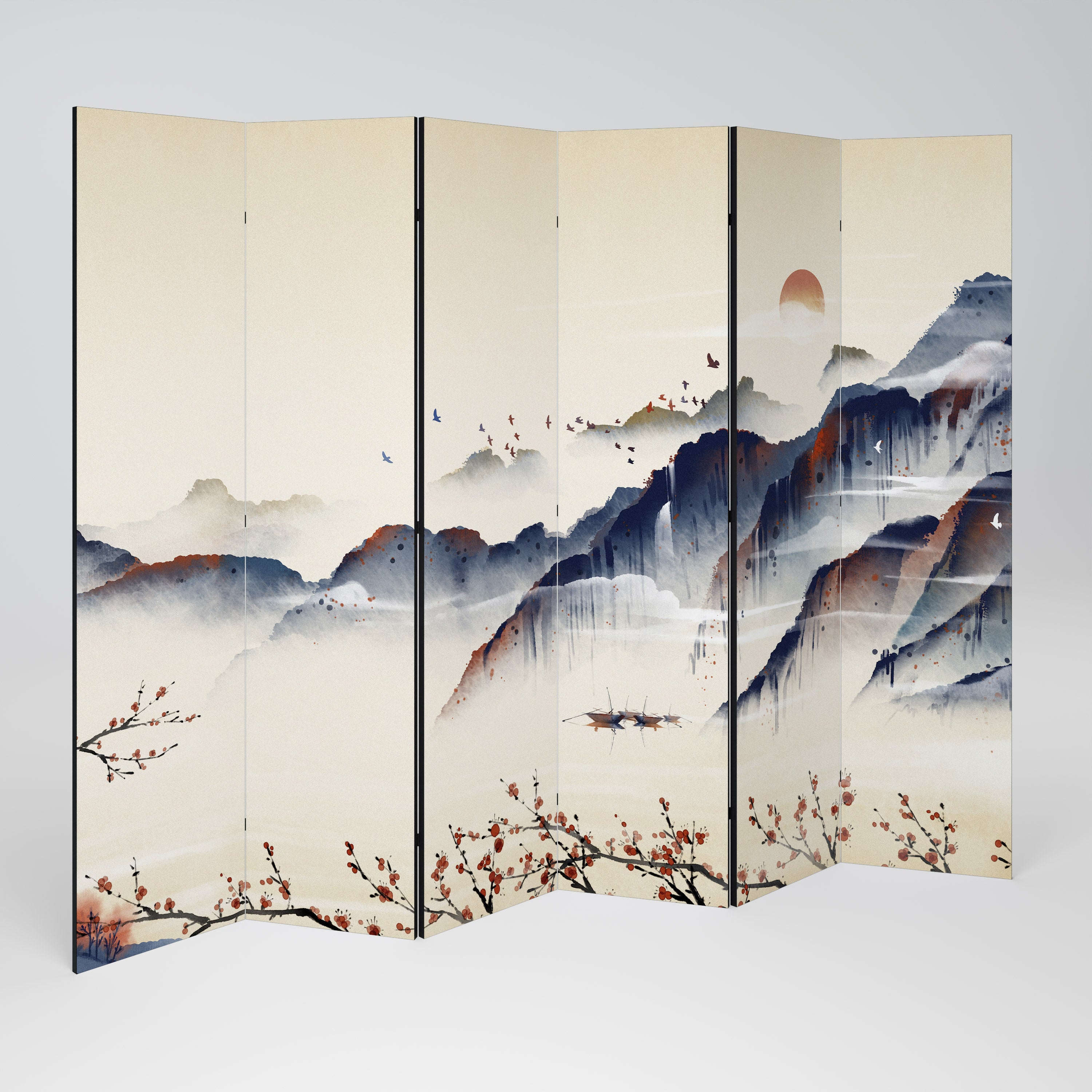 ORIENTAL LANDSCAPE Biombo de 6 Painéis