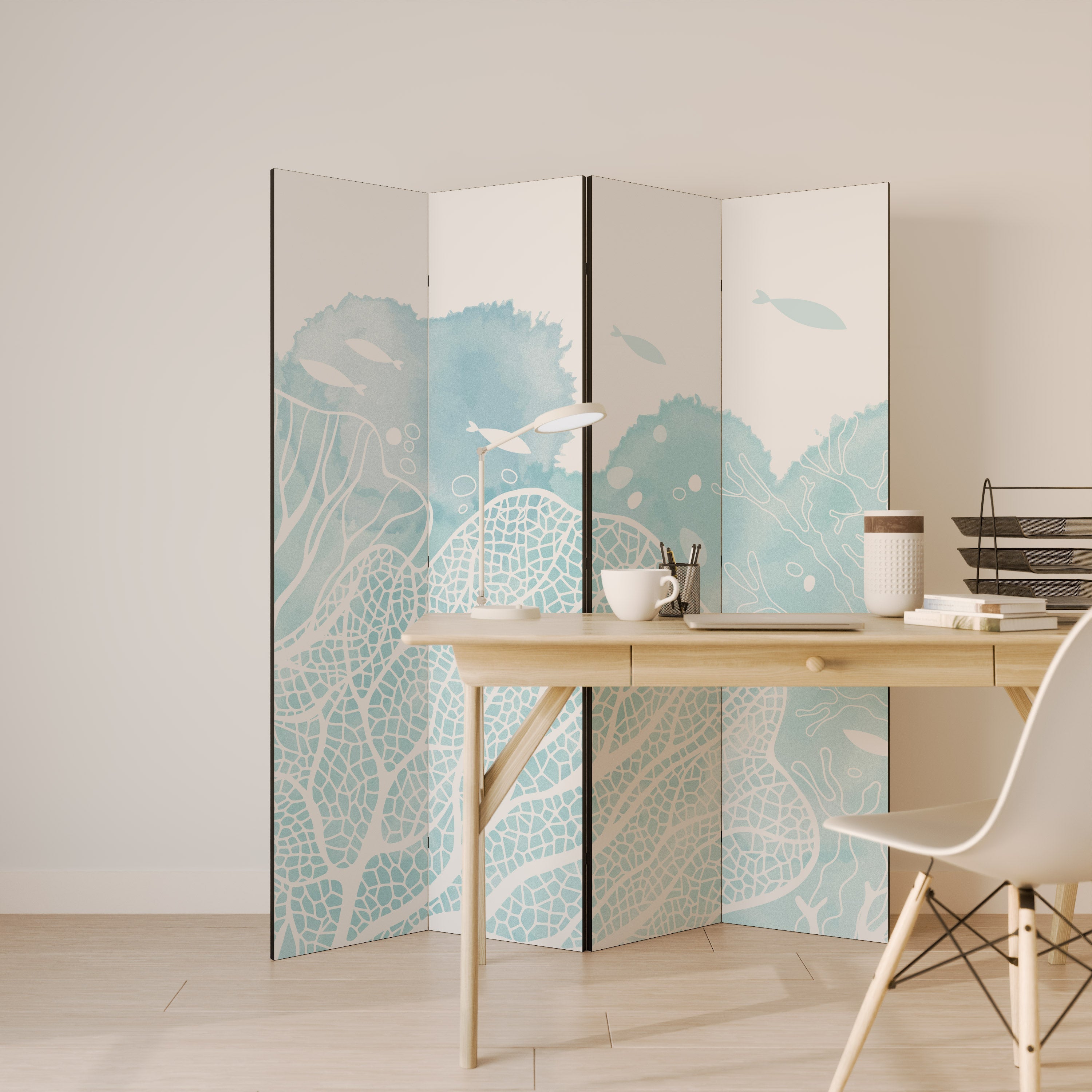 UNDERWATER PLEASURES Decorative 4-Panel Room Divider
