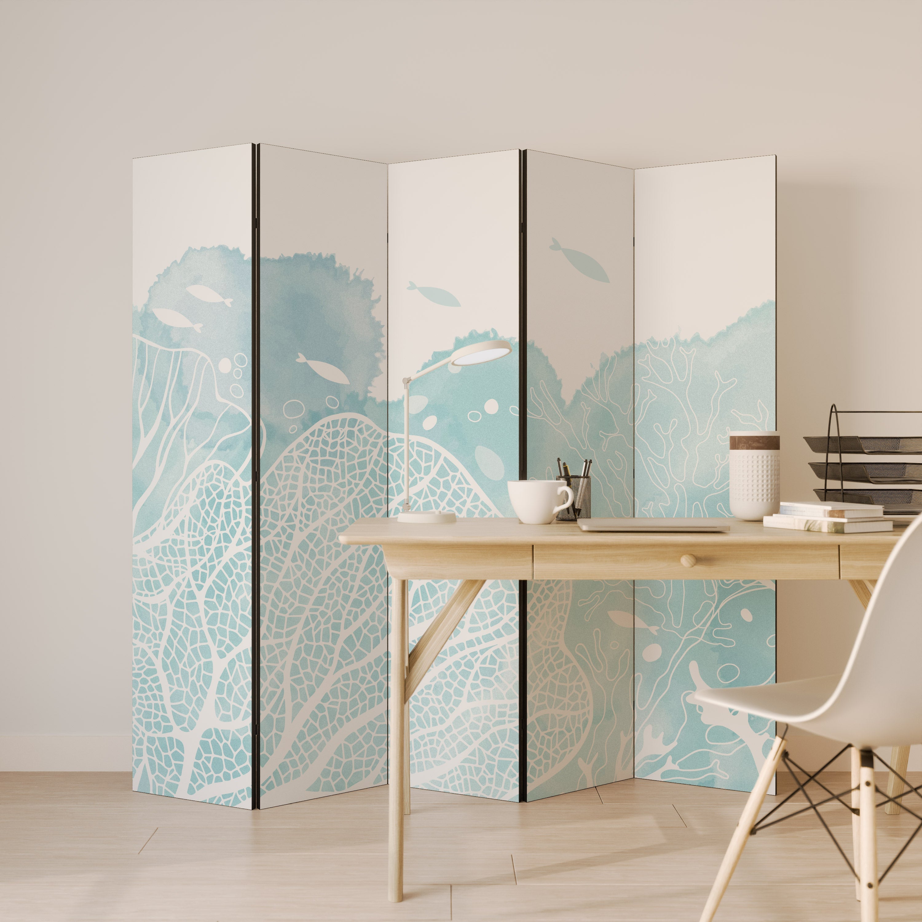 UNDERWATER PLEASURES Decorative 5-Panel Room Divider