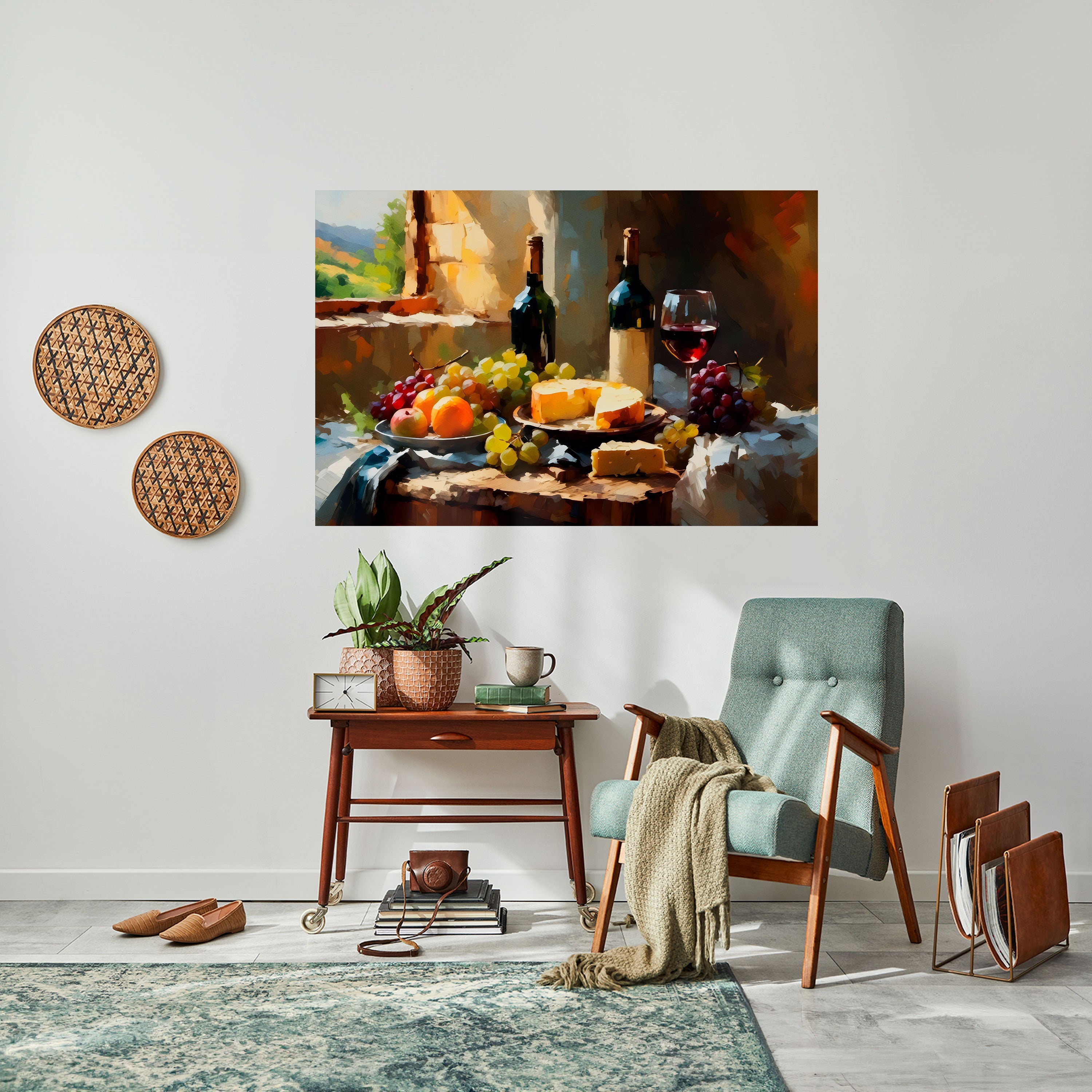 VINTAGE VINEYARD LUXURY Peel and Stick Horizontal Poster