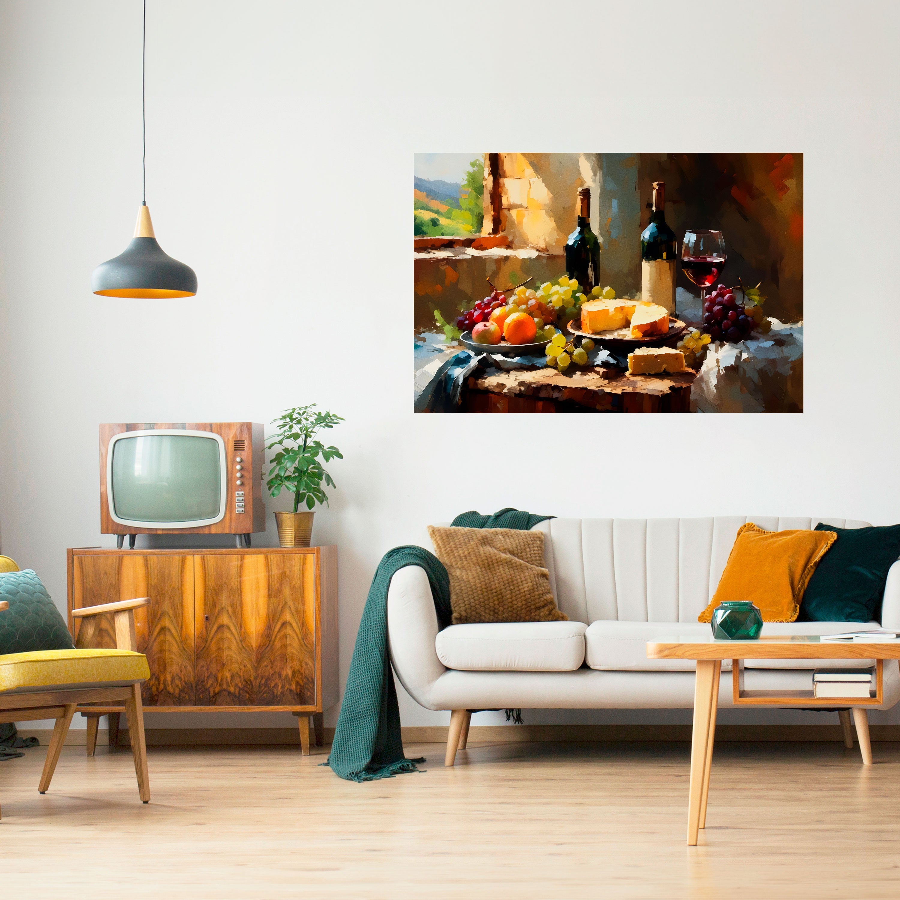 VINTAGE VINEYARD LUXURY Peel and Stick Horizontal Poster