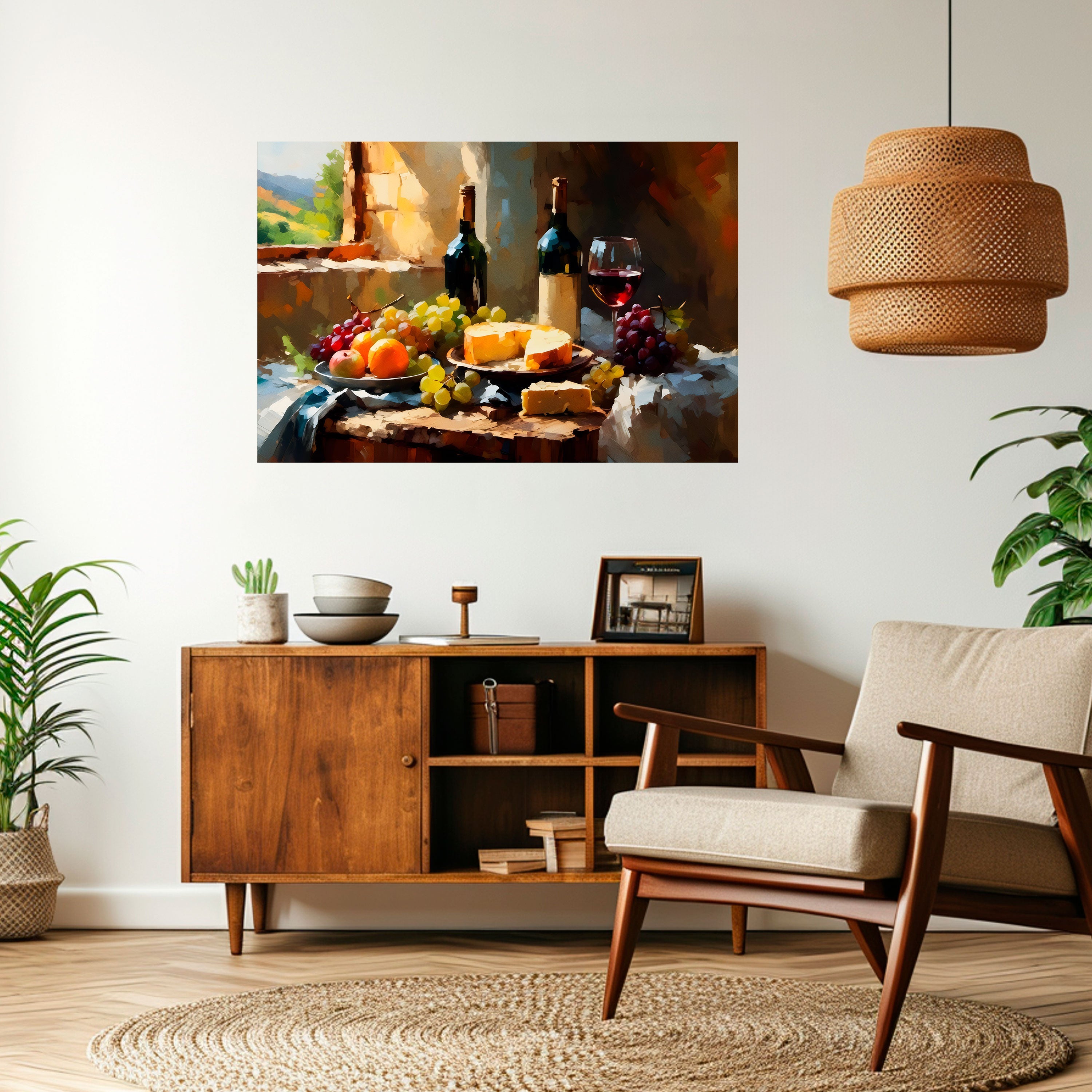 VINTAGE VINEYARD LUXURY Peel and Stick Horizontal Poster