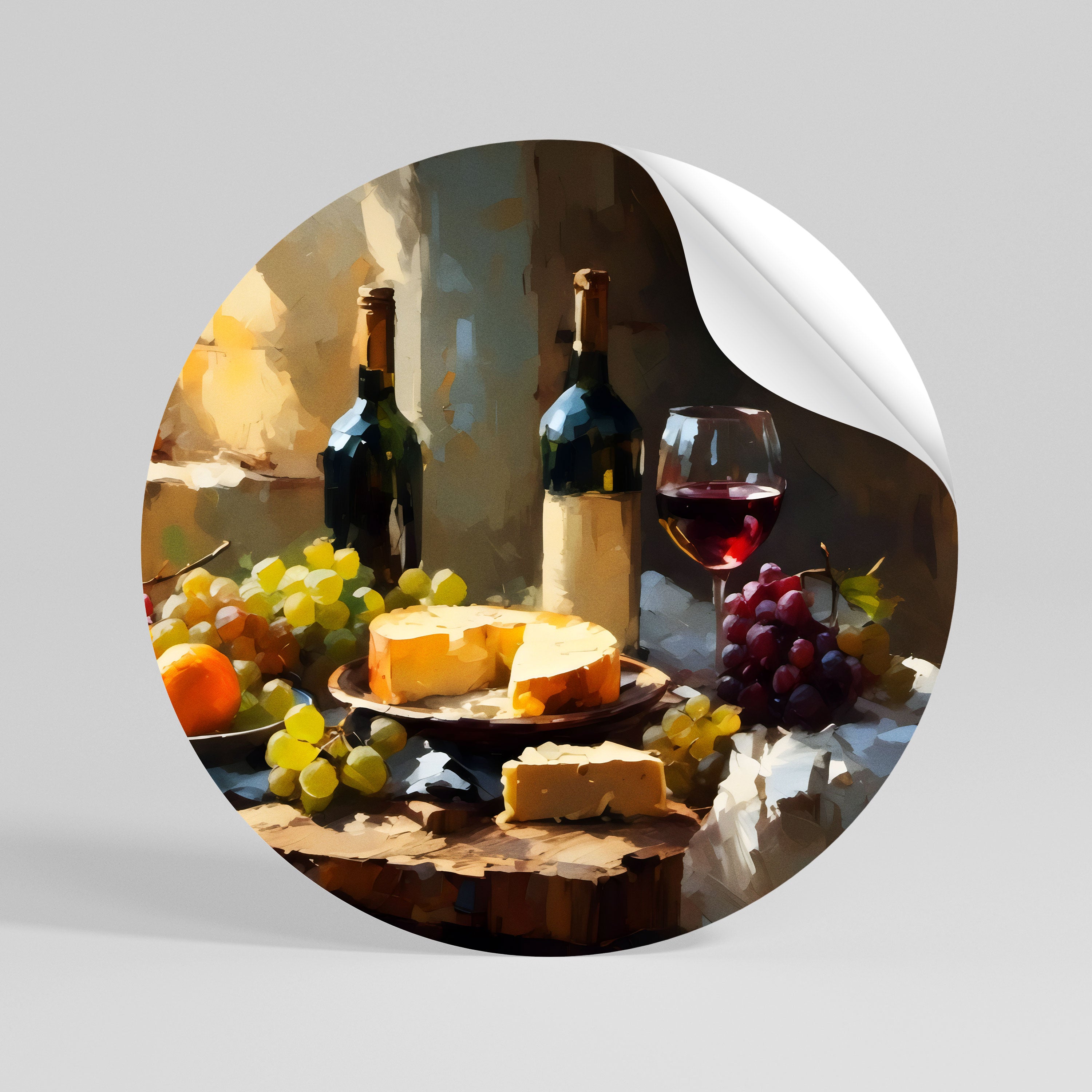 VINTAGE VINEYARD LUXURY Peel and Stick Round Sticker