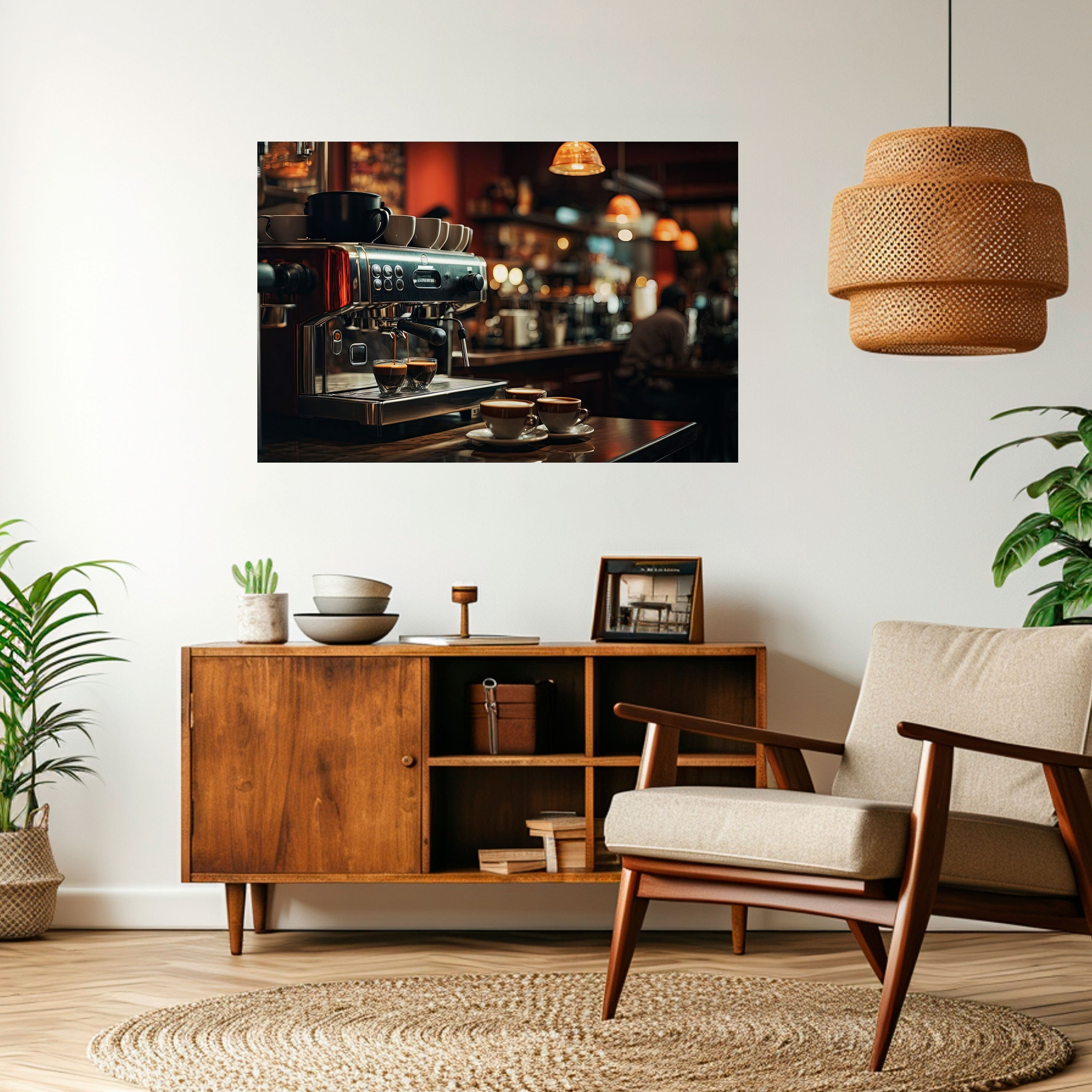 BARISTA’S DREAM MACHINE Poster Horizontal Autocolante