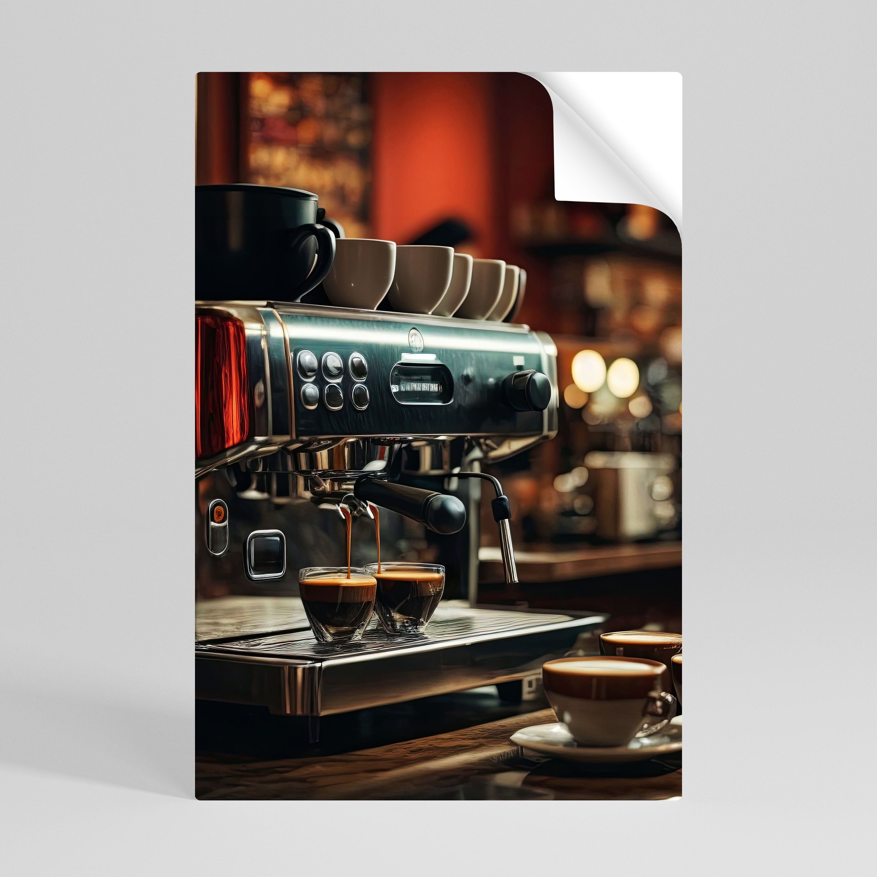 BARISTA’S DREAM MACHINE Póster Autocolante Vertical