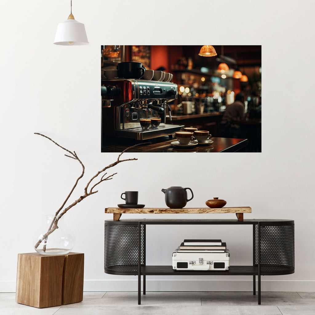 BARISTA’S DREAM MACHINE Poster Horizontal Autocolante
