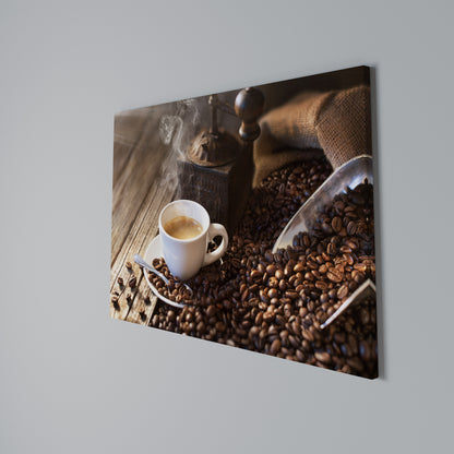 STEAMING BREWED DELIGHT Horizontal Canvas Print