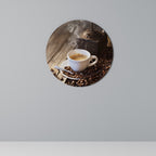 STEAMING BREWED DELIGHT Quadro Redondo Decorativo