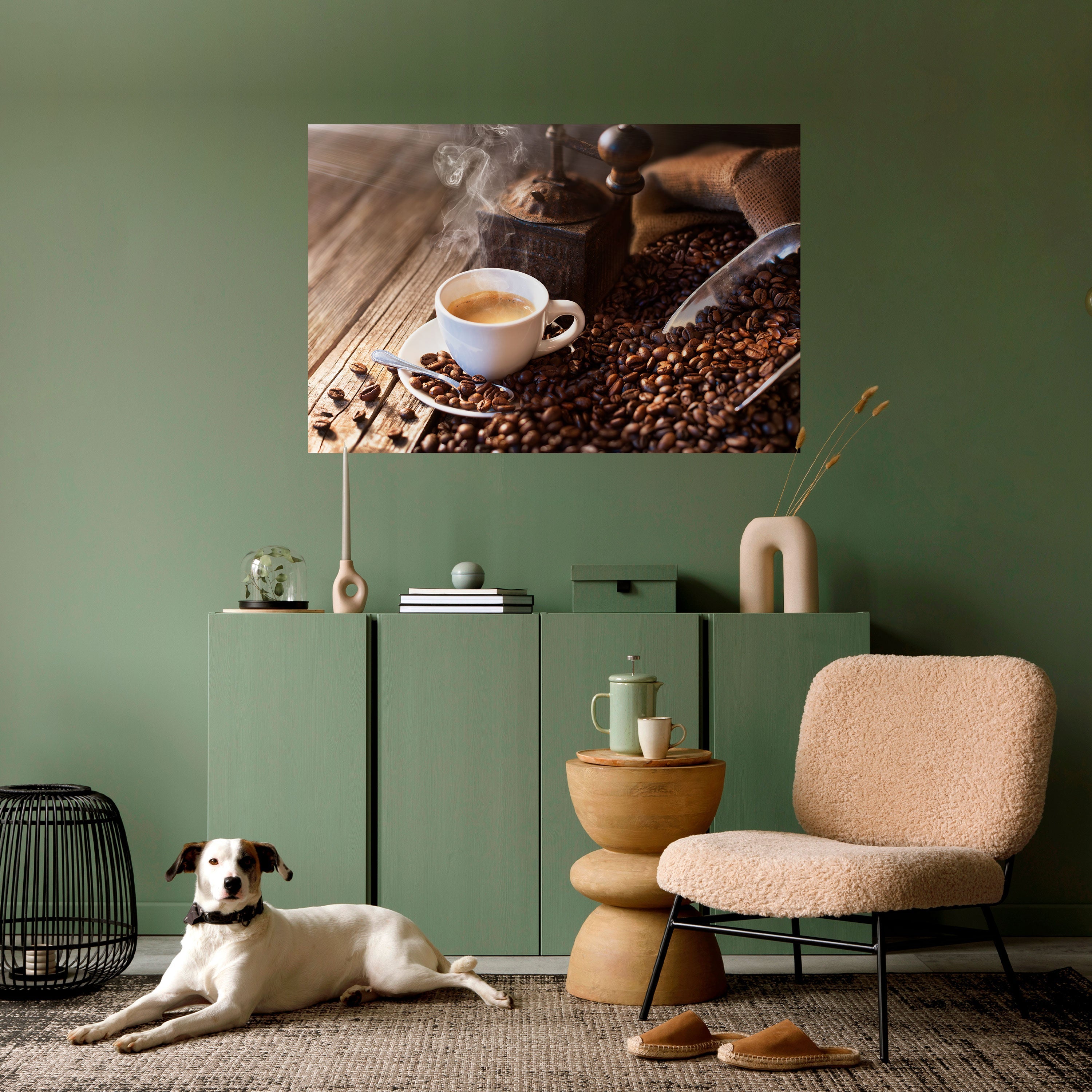 STEAMING BREWED DELIGHT Peel and Stick Horizontal Poster