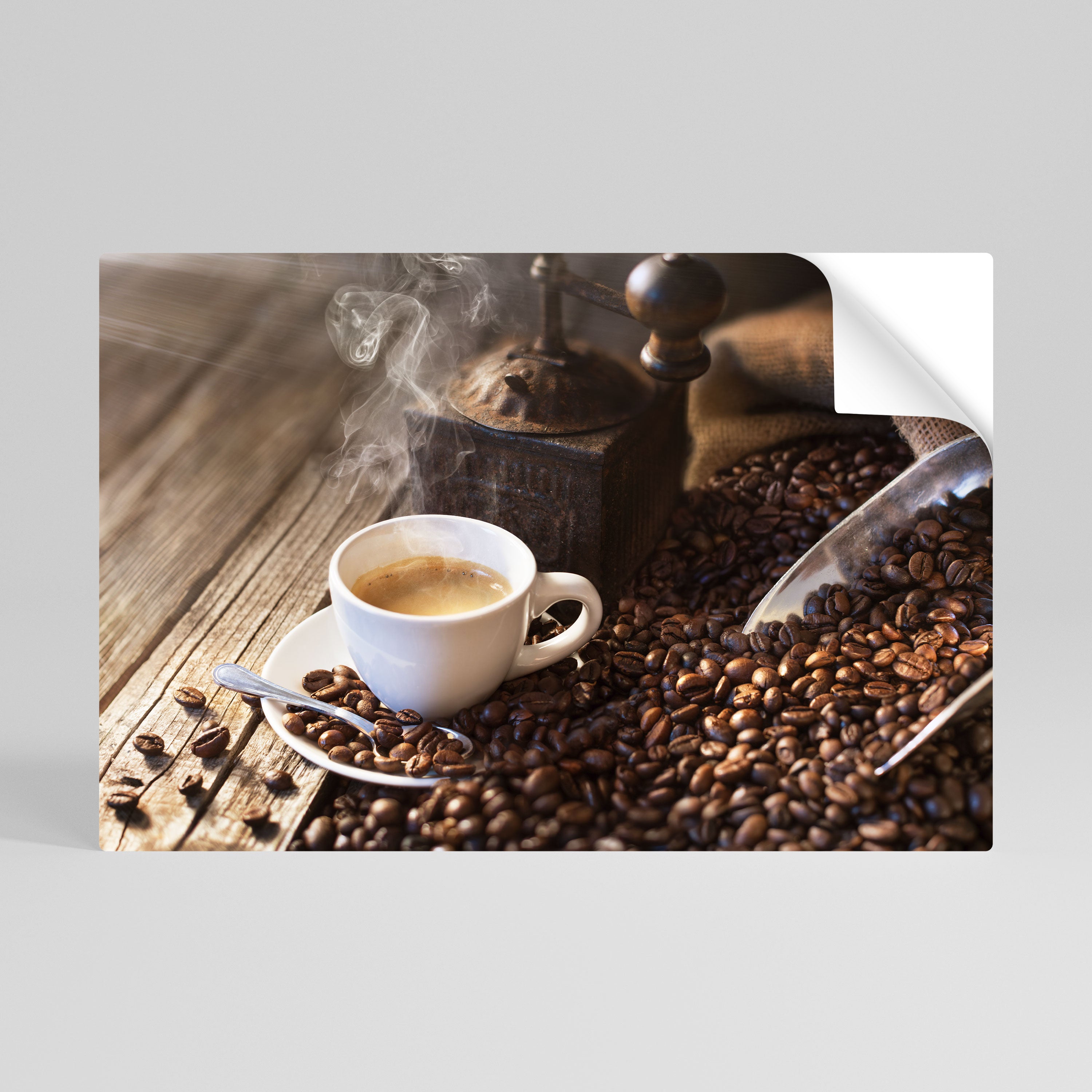 STEAMING BREWED DELIGHT Póster Autocolante Horizontal