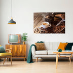 STEAMING BREWED DELIGHT Peel and Stick Horizontal Poster