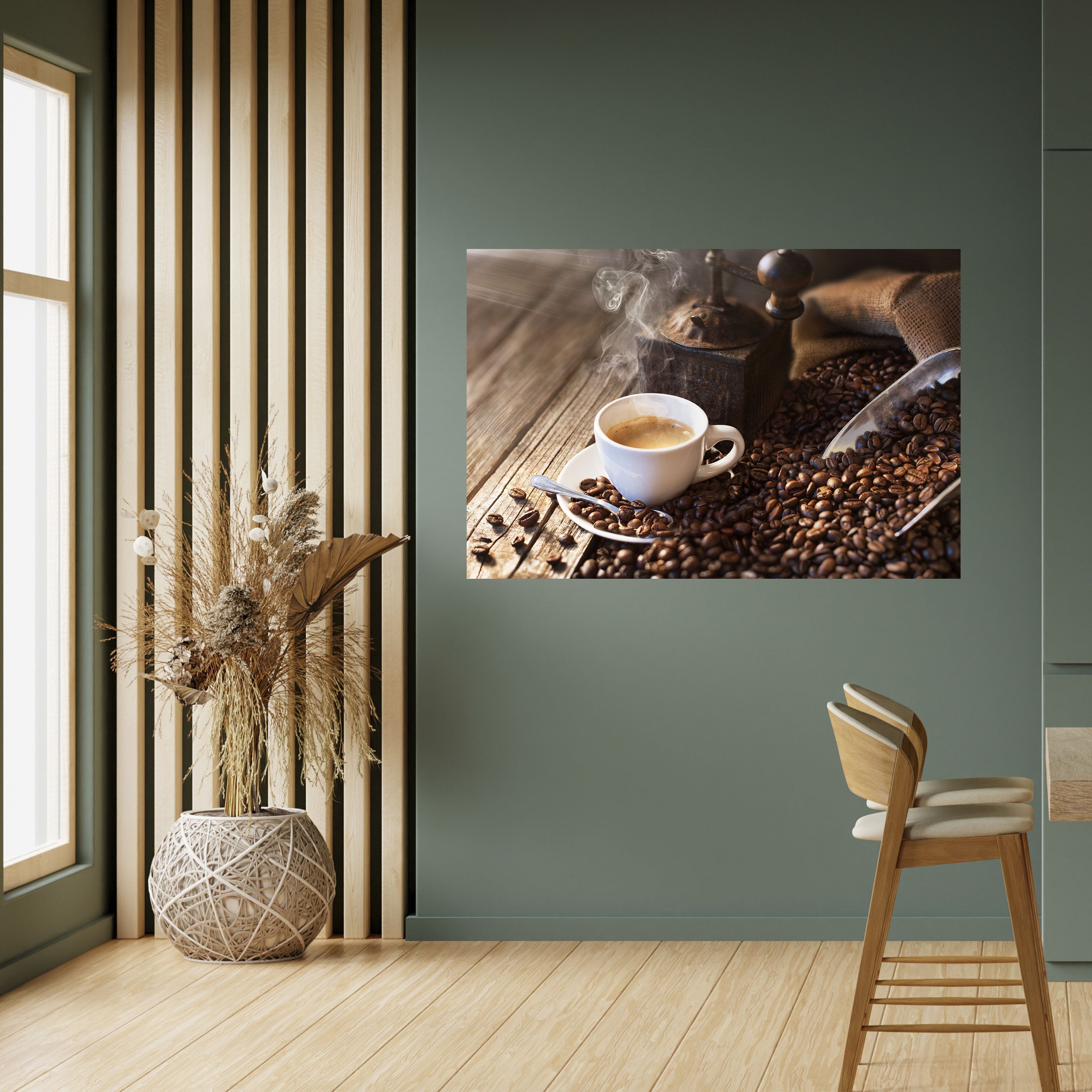 STEAMING BREWED DELIGHT Peel and Stick Horizontal Poster