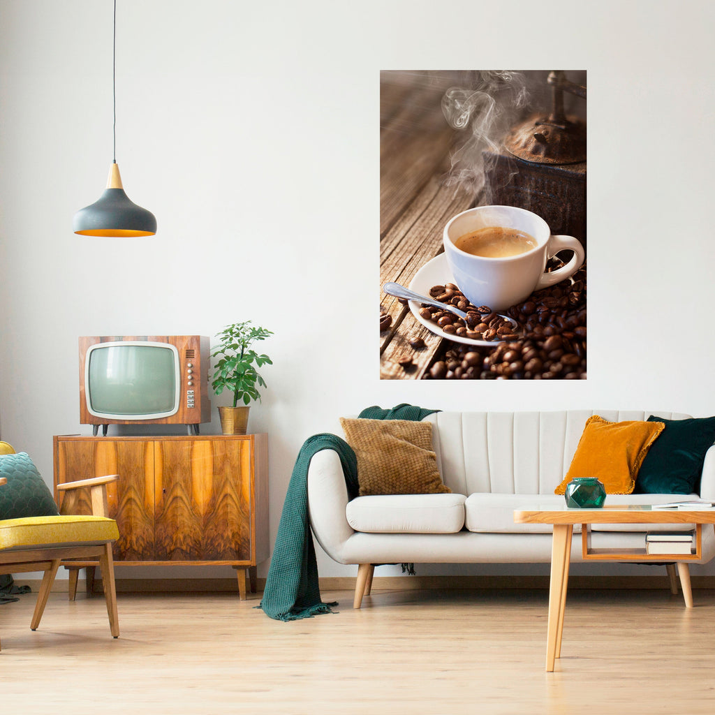 STEAMING BREWED DELIGHT Poster Vertical Autocolante