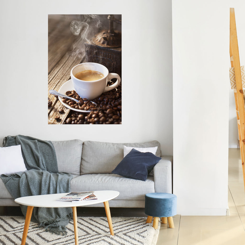 STEAMING BREWED DELIGHT Poster Vertical Autocolante