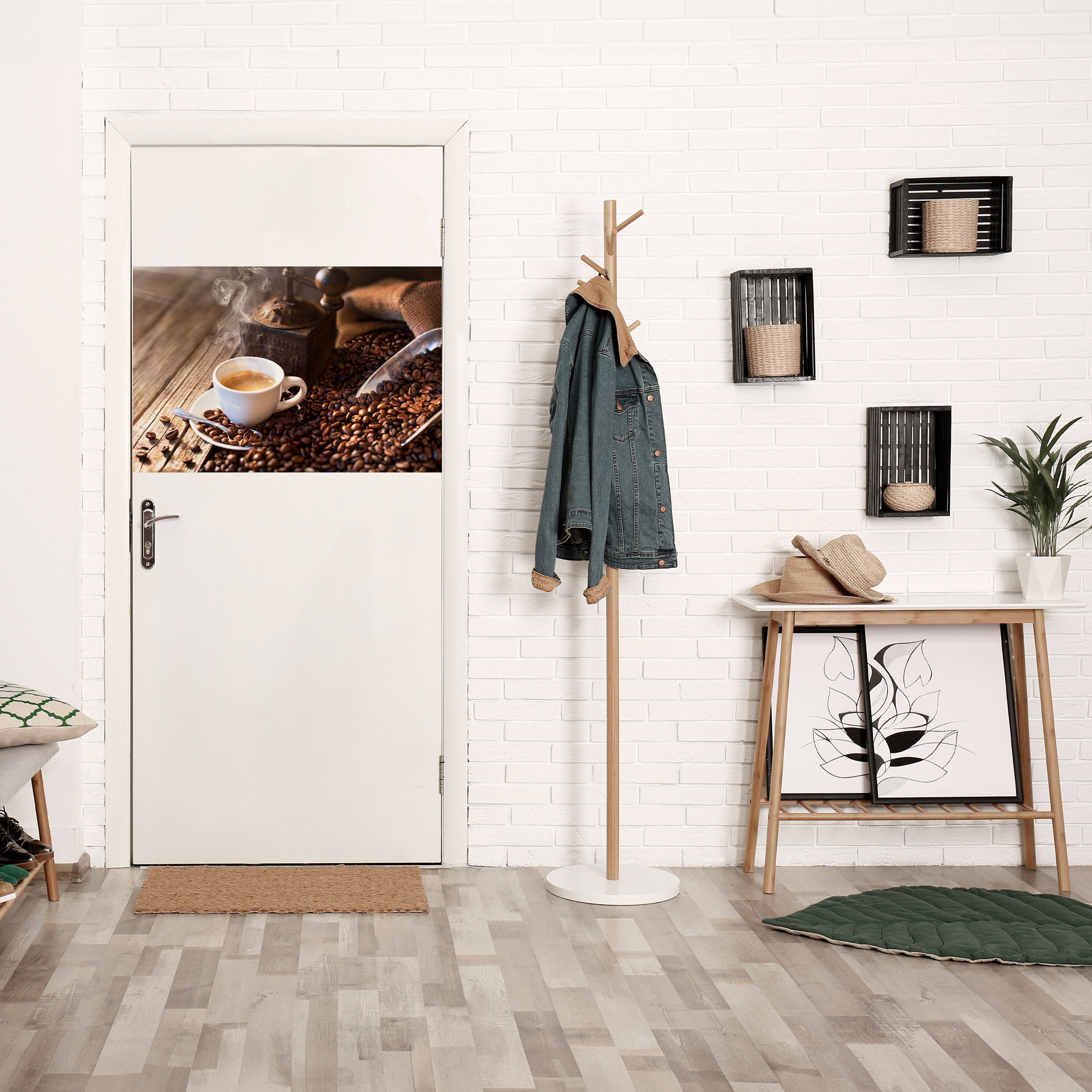 STEAMING BREWED DELIGHT Peel and Stick Horizontal Poster