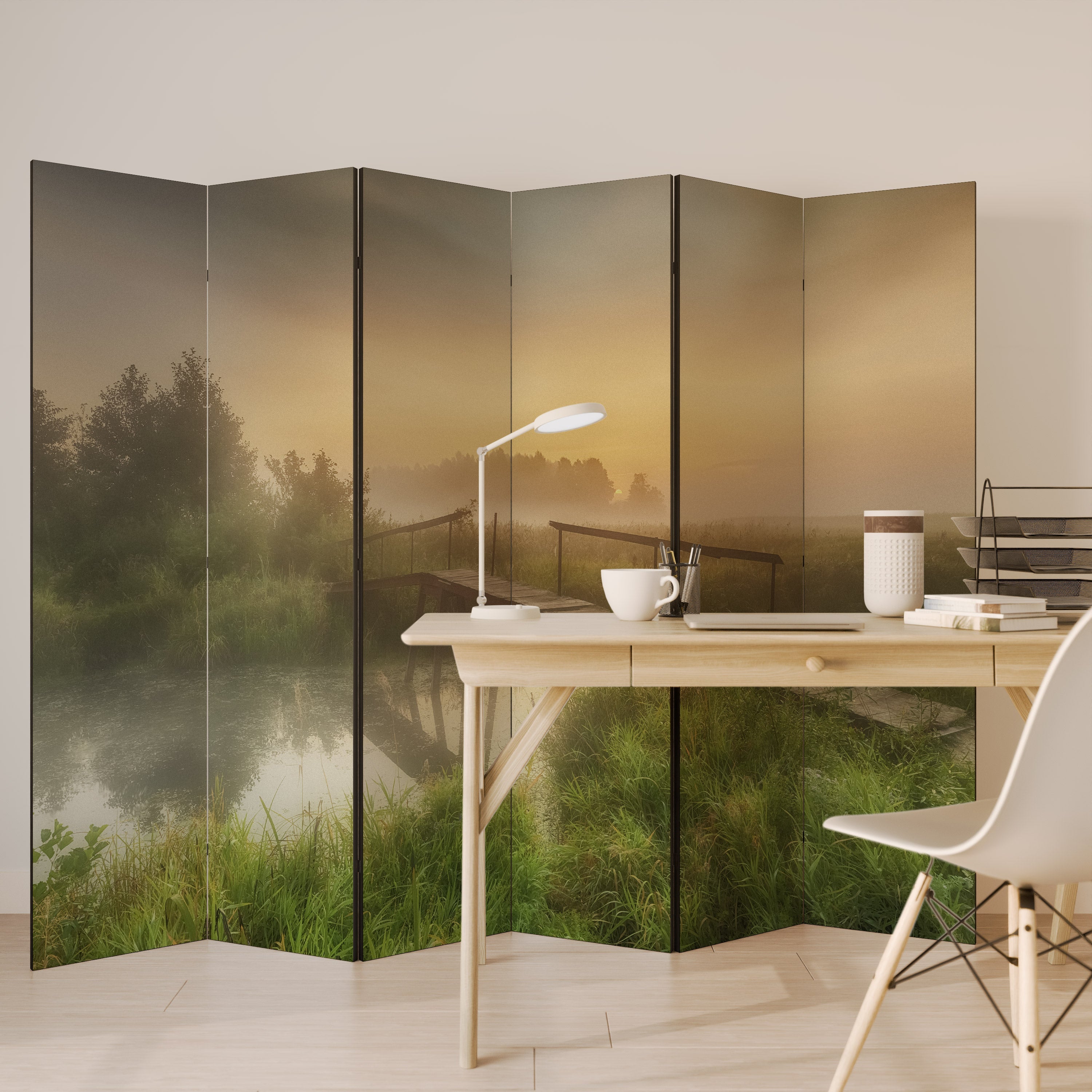 DREAMY HAZE Decorative 6-Panel Room Divider