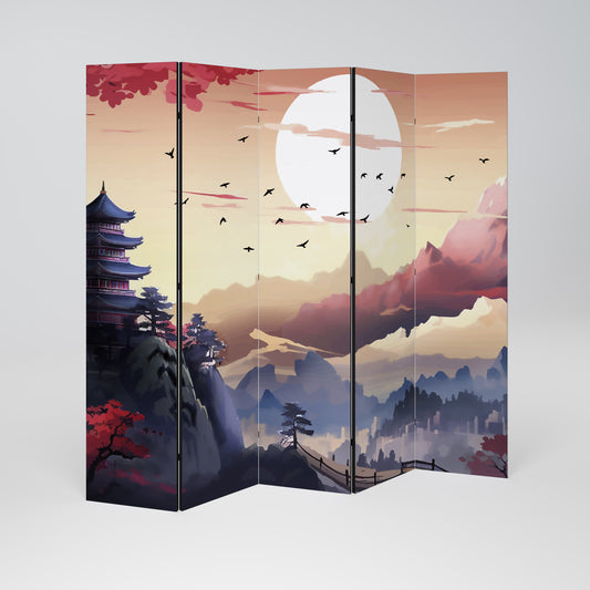 JAPANESE AURA Biombo de 5 Painéis