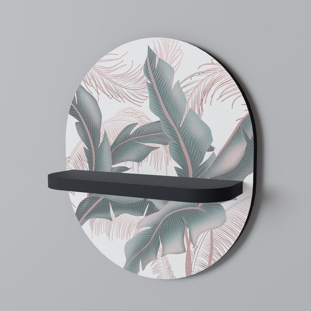 DELICATE BLISS Oval Art Shelf In Black Finish