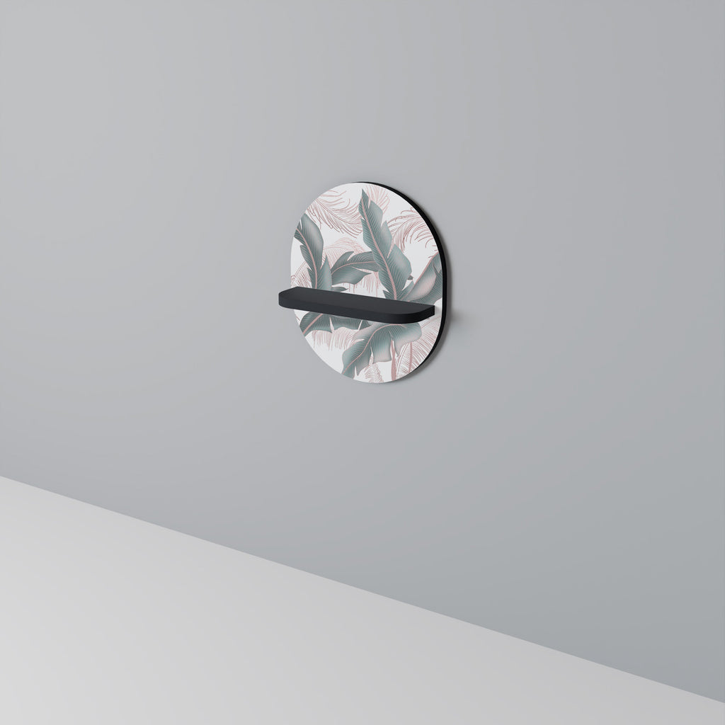 DELICATE BLISS Oval Art Shelf In Black Finish