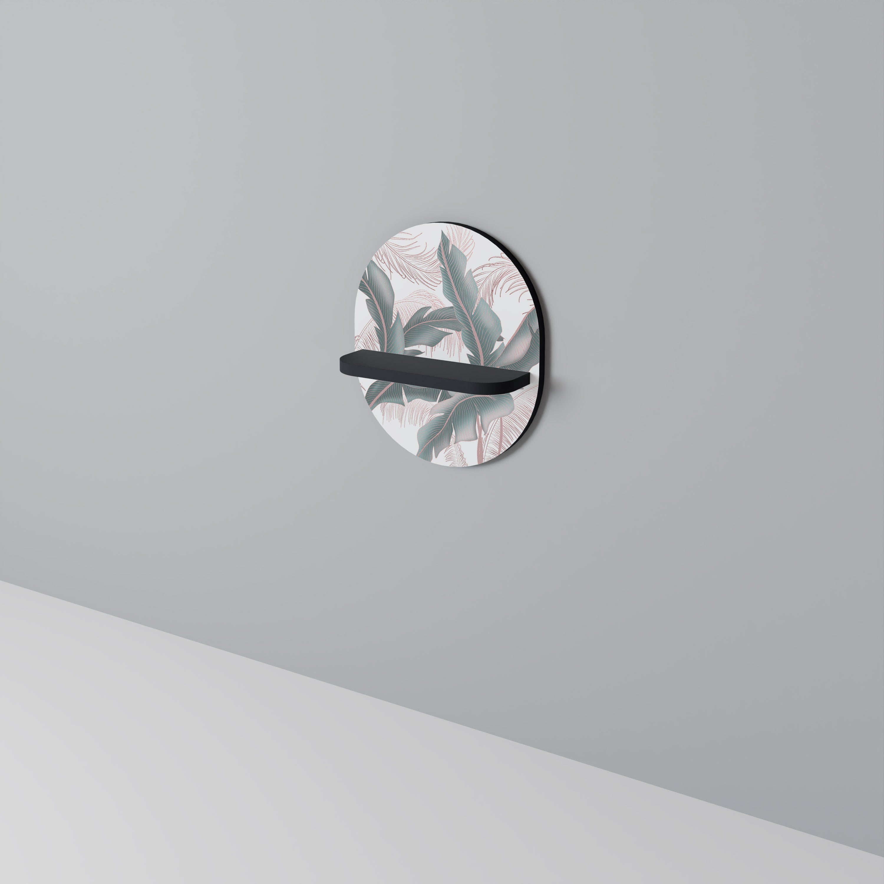 DELICATE BLISS Prateleira Oval Decorativa em Acabamento Preto