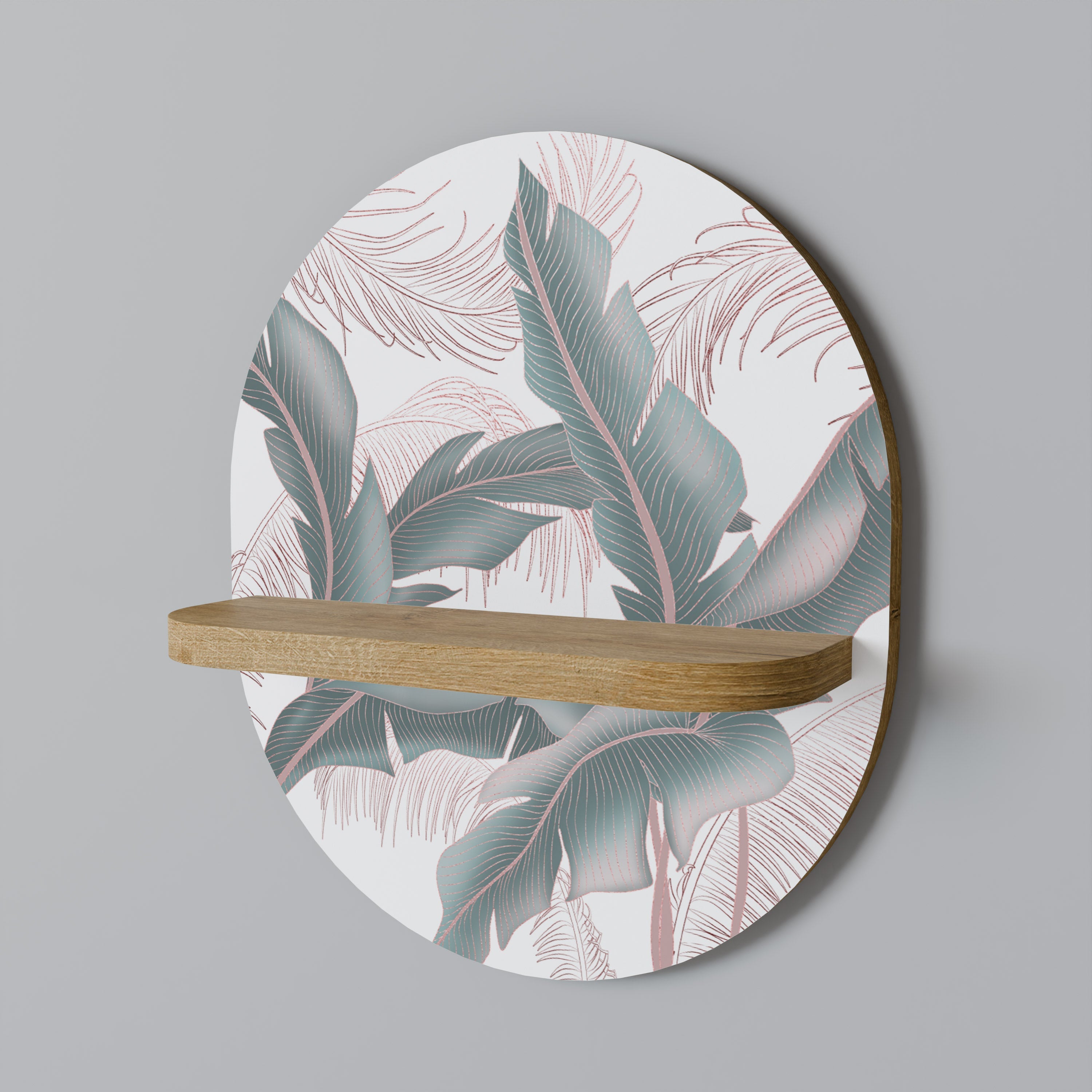 DELICATE BLISS Prateleira Oval Decorativa em Efeito Carvalho