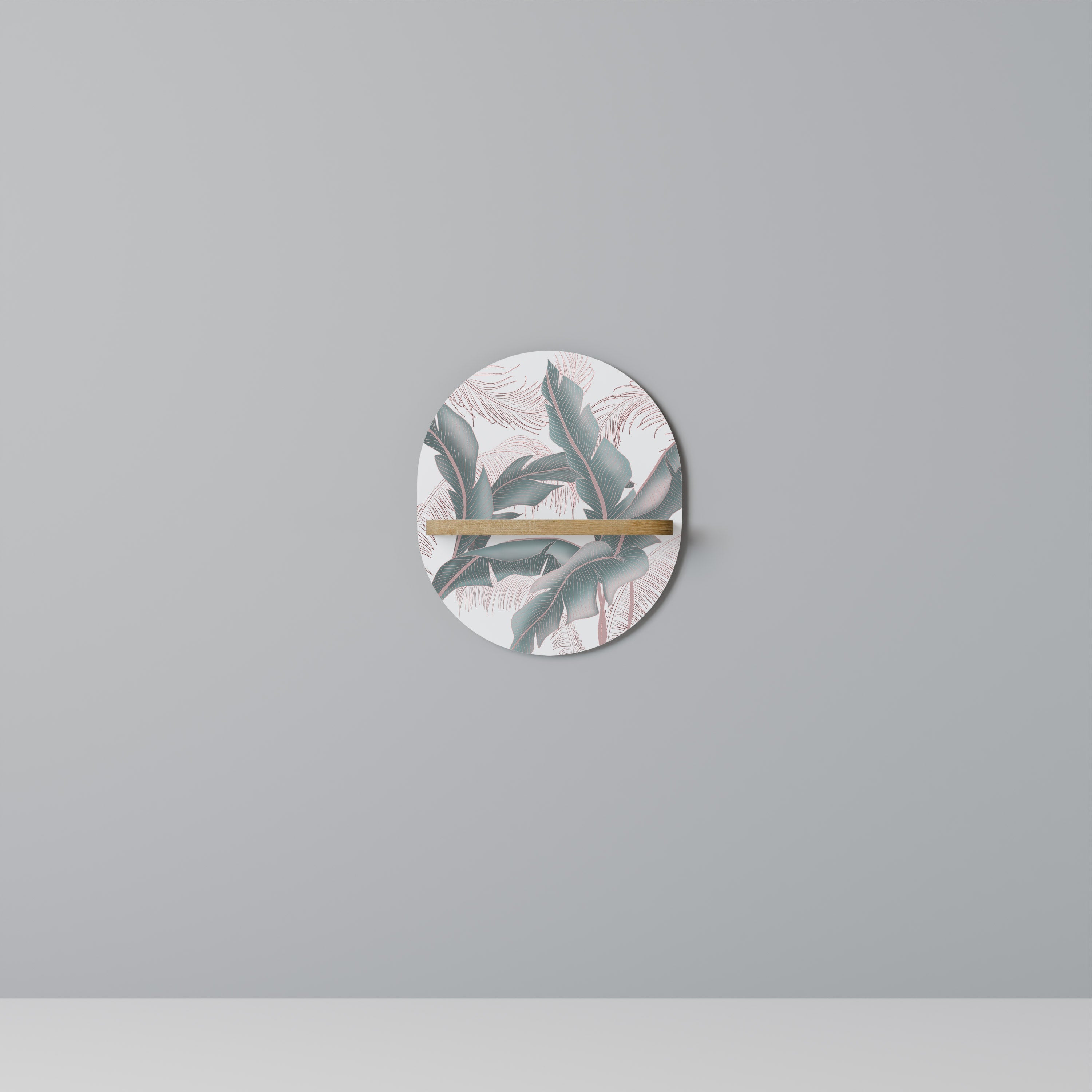 DELICATE BLISS Prateleira Oval Decorativa em Efeito Carvalho