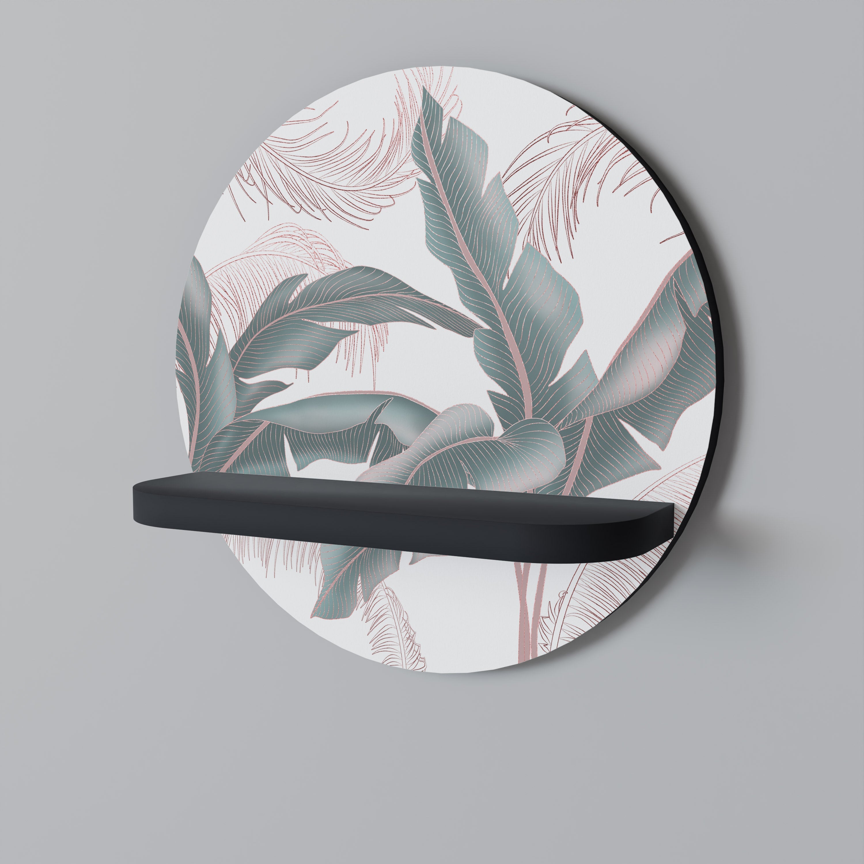 DELICATE BLISS Prateleira Redonda Decorativa em Acabamento Preto