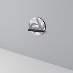 DELICATE BLISS Round Art Shelf In Black Finish