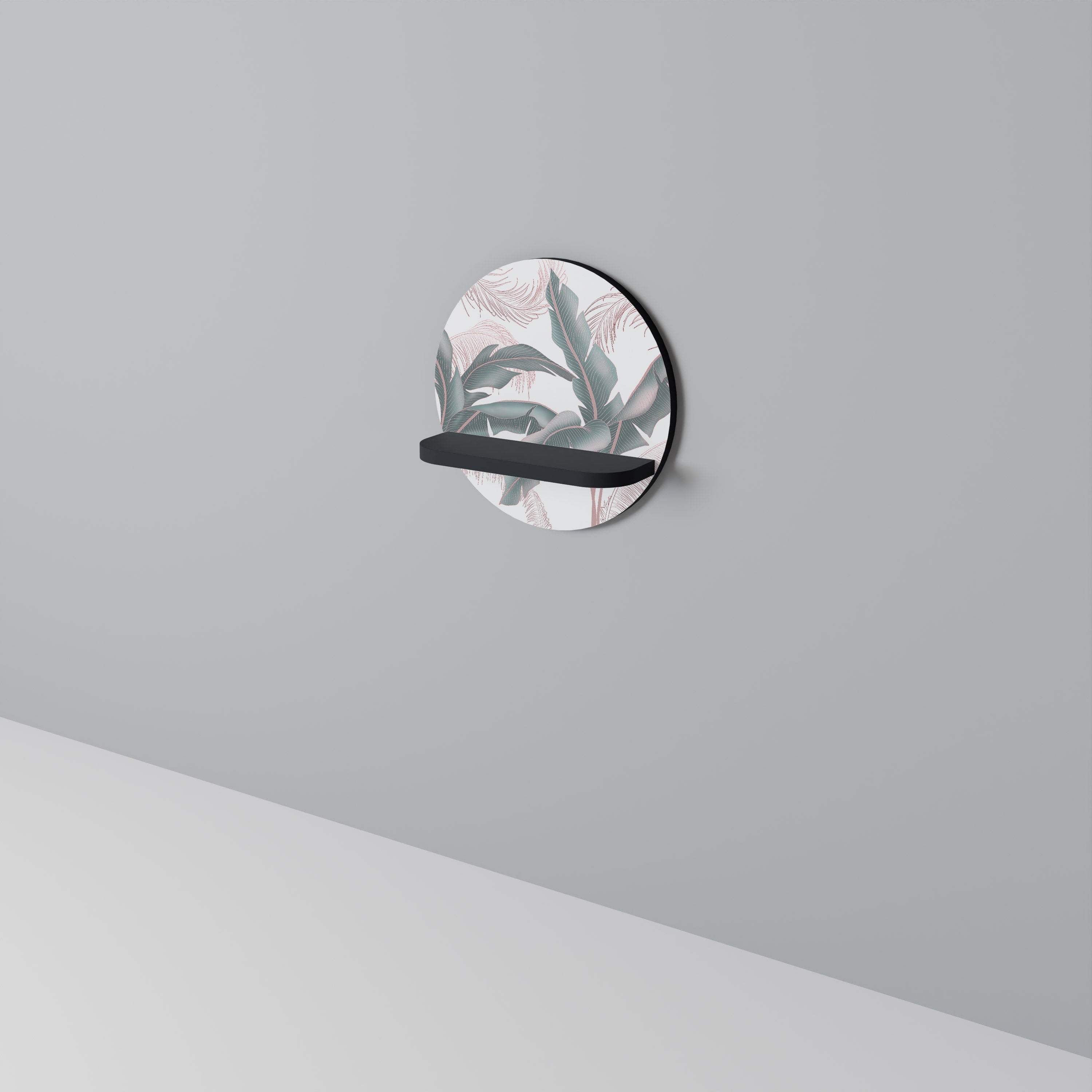 DELICATE BLISS Prateleira Redonda Decorativa em Acabamento Preto