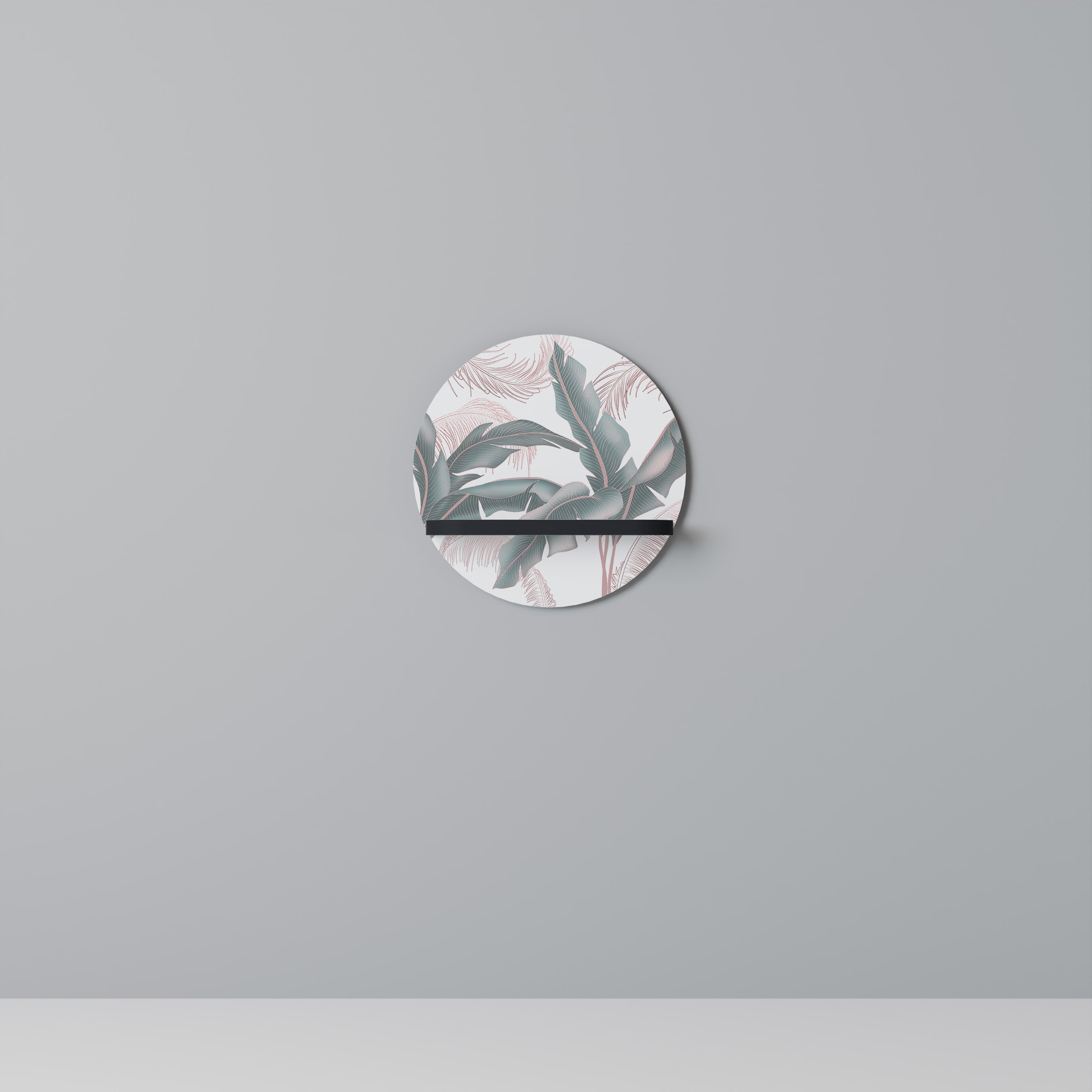 DELICATE BLISS Prateleira Redonda Decorativa em Acabamento Preto