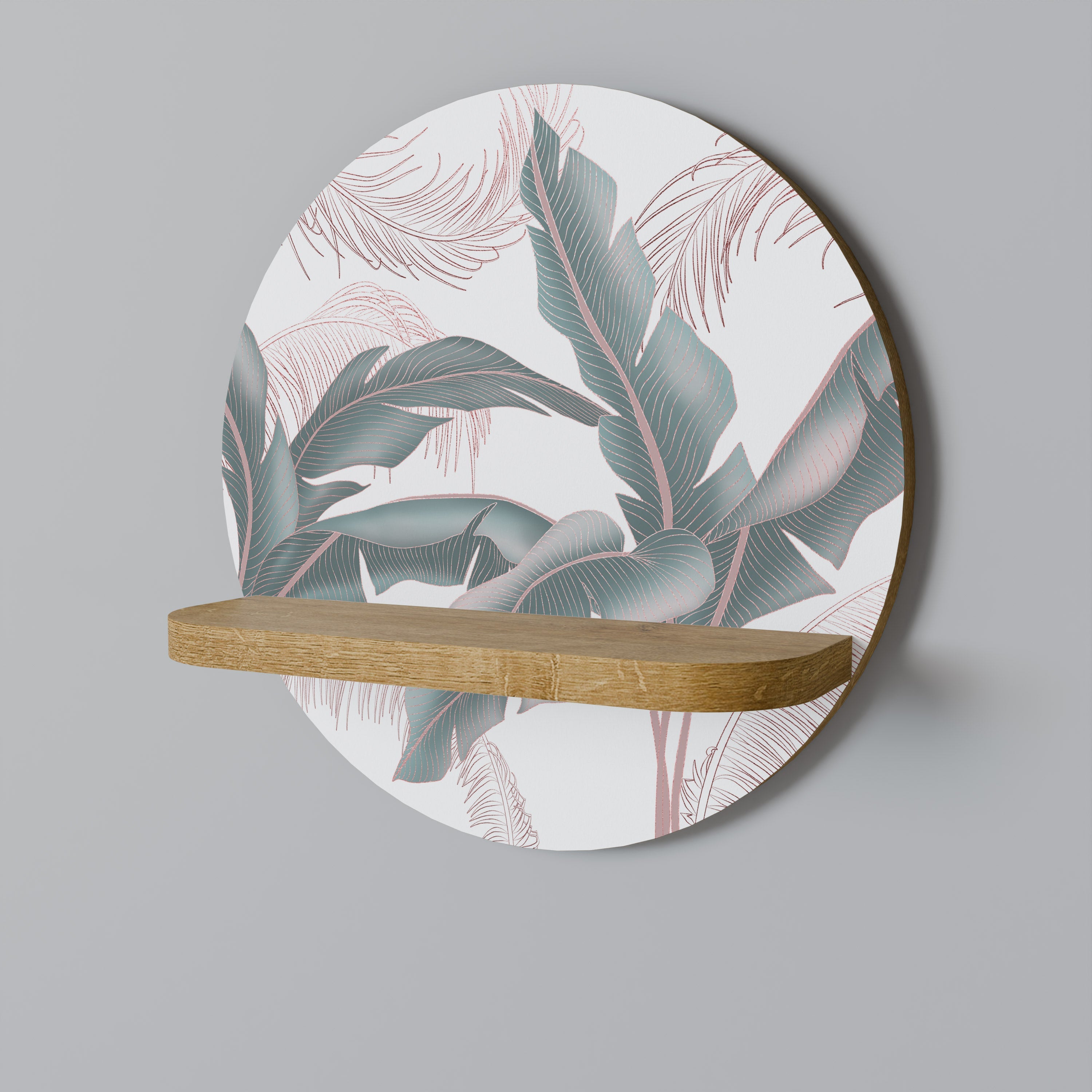 DELICATE BLISS Prateleira Redonda Decorativa em Efeito Carvalho