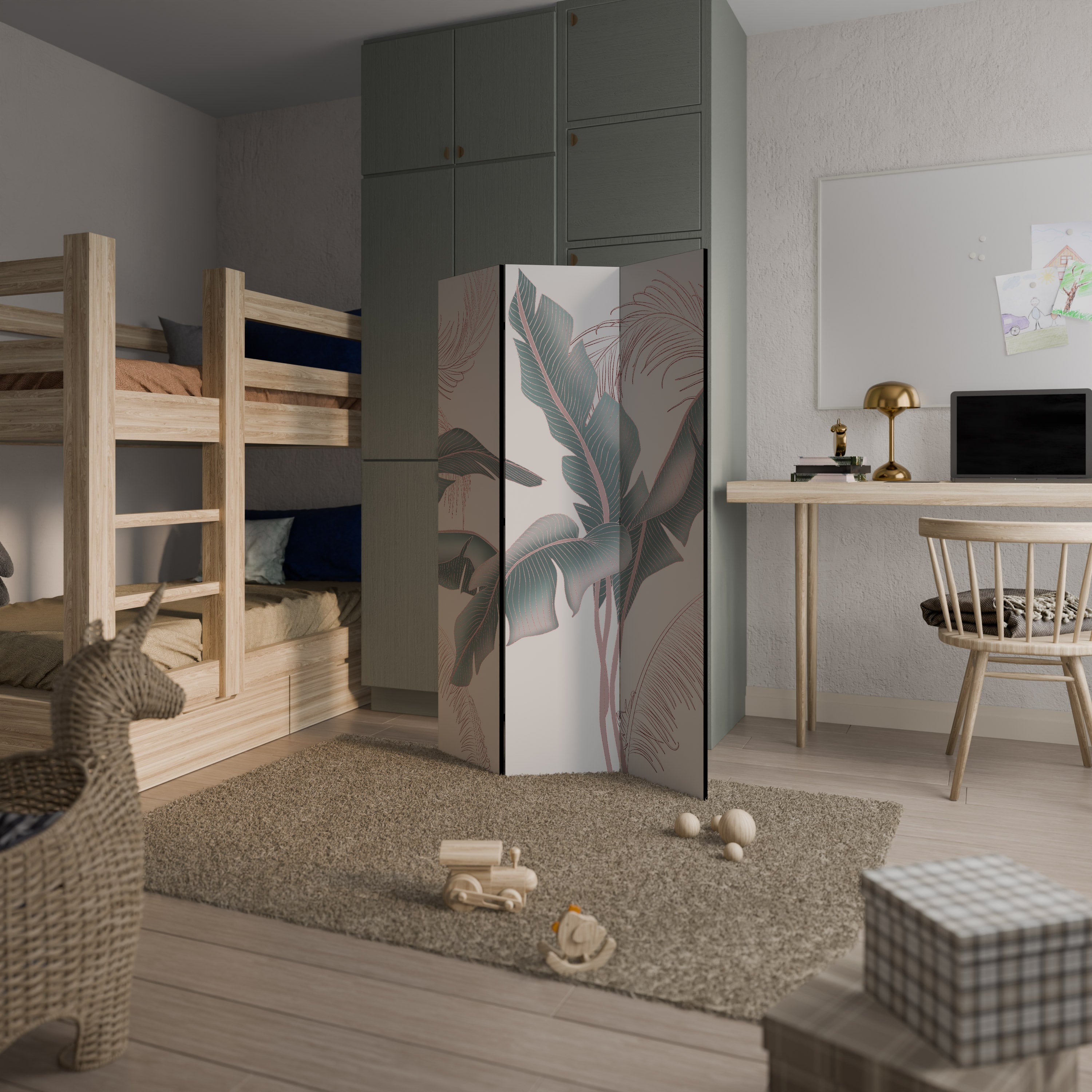 DELICATE BLISS Biombo Decorativo de 3 Painéis