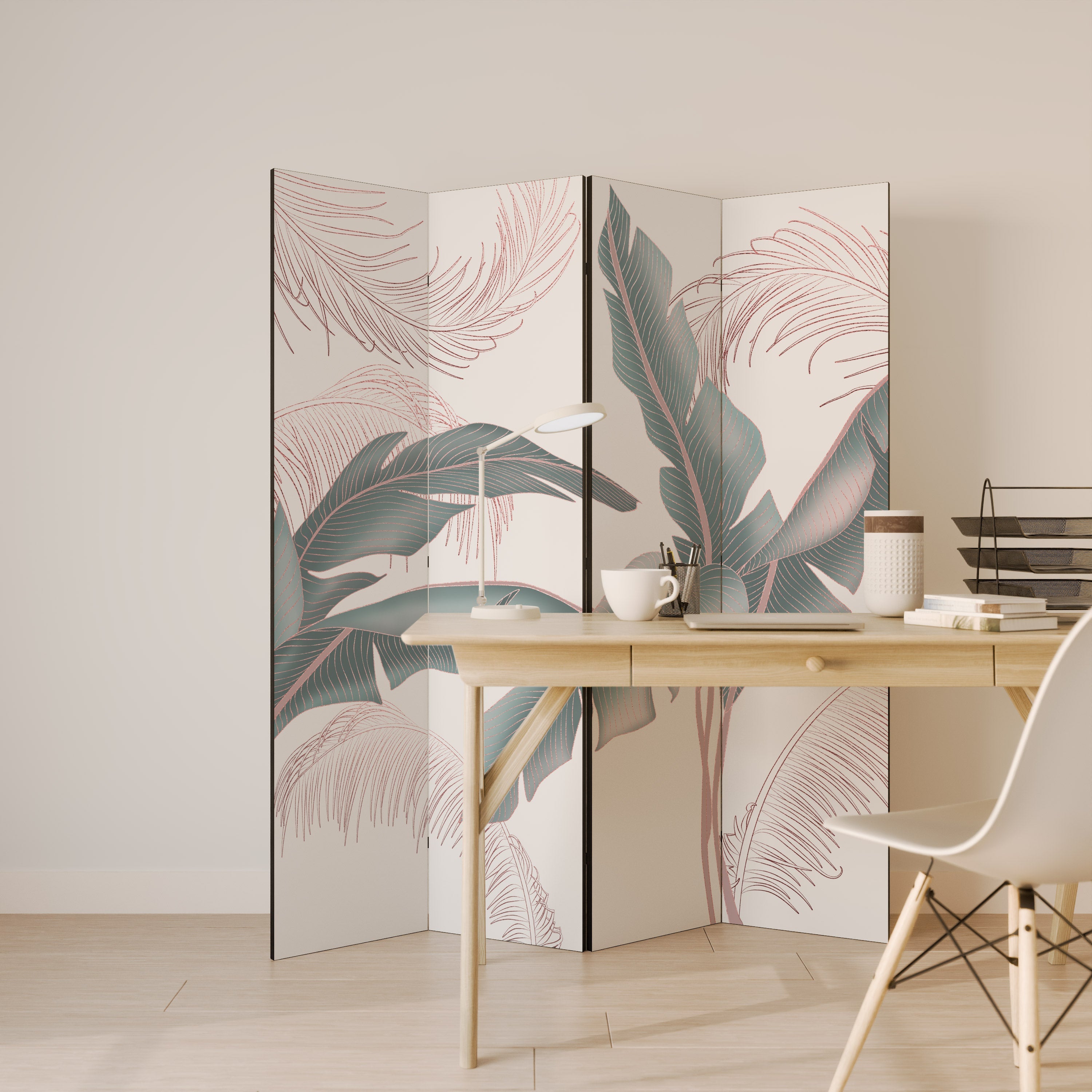 DELICATE BLISS Decorative 4-Panel Room Divider