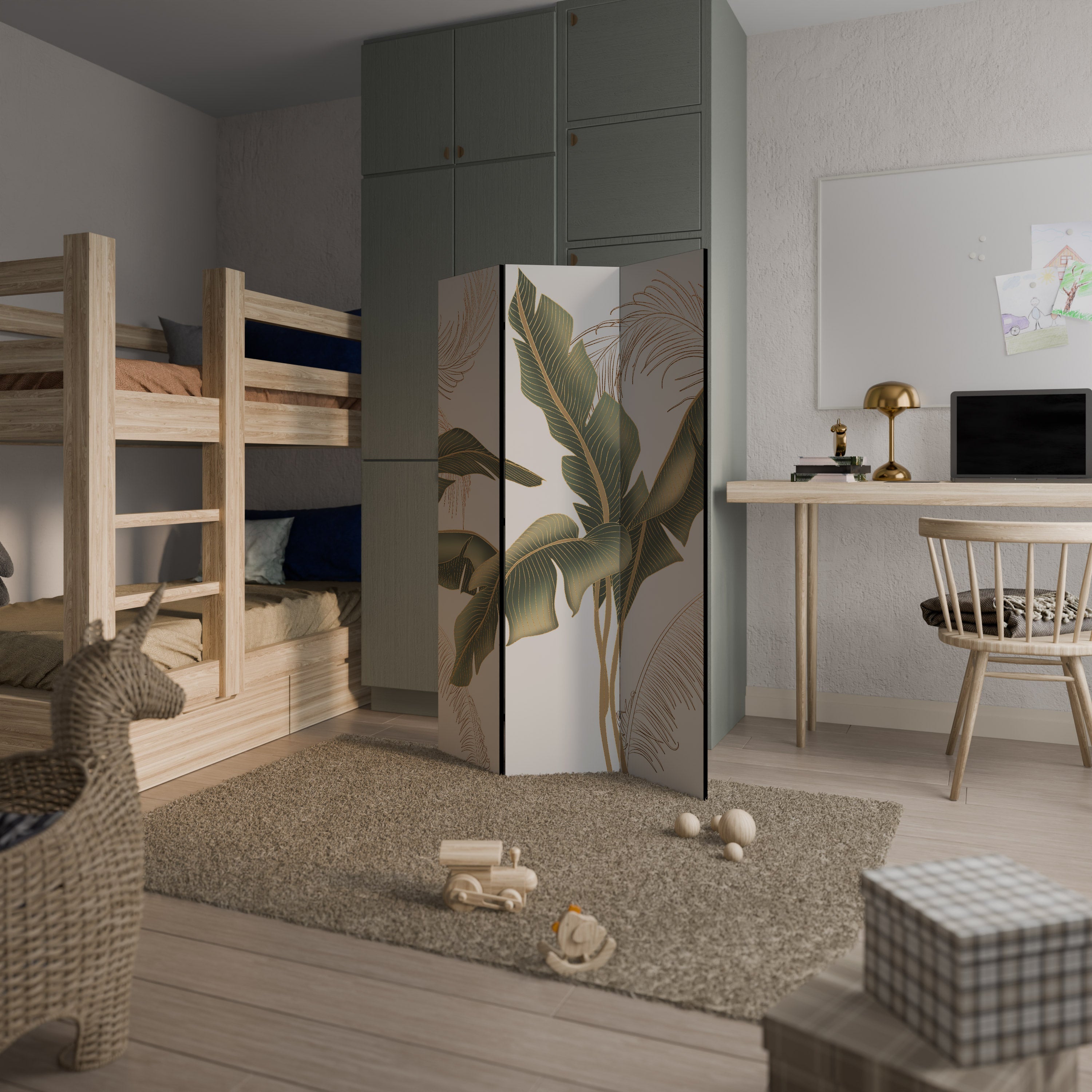 SUBTLE CHARM Biombo Decorativo de 3 Painéis