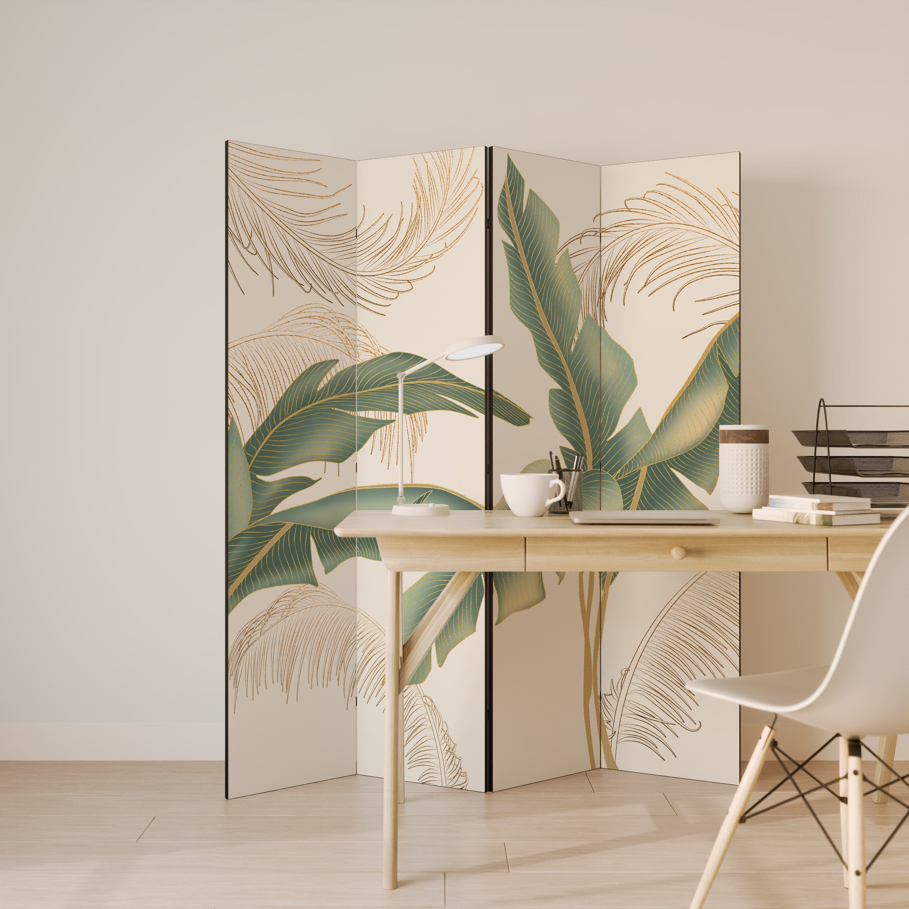 GENTLE HARMONY Decorative 4-Panel Room Divider