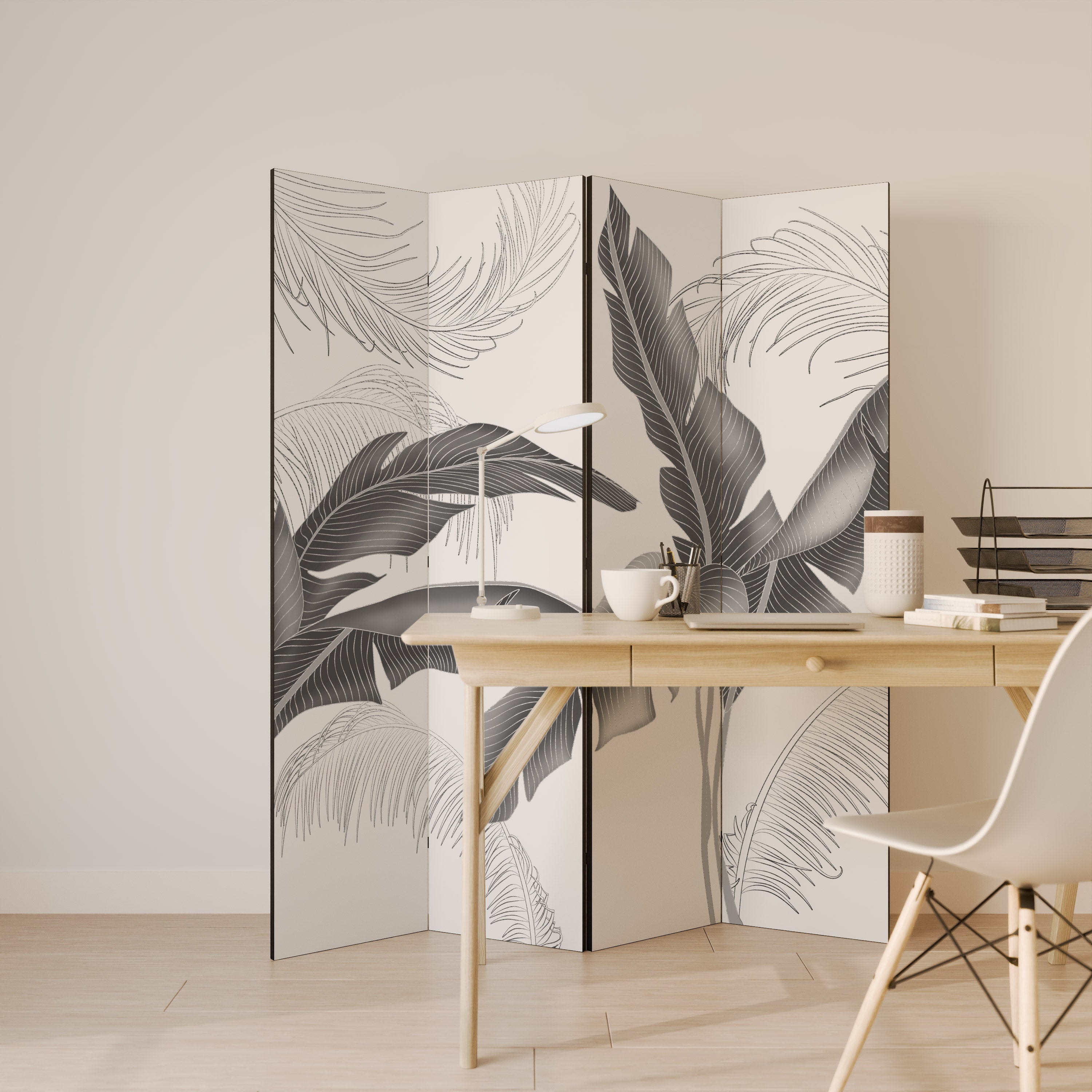 CALM ALLURE Decorative 4-Panel Room Divider