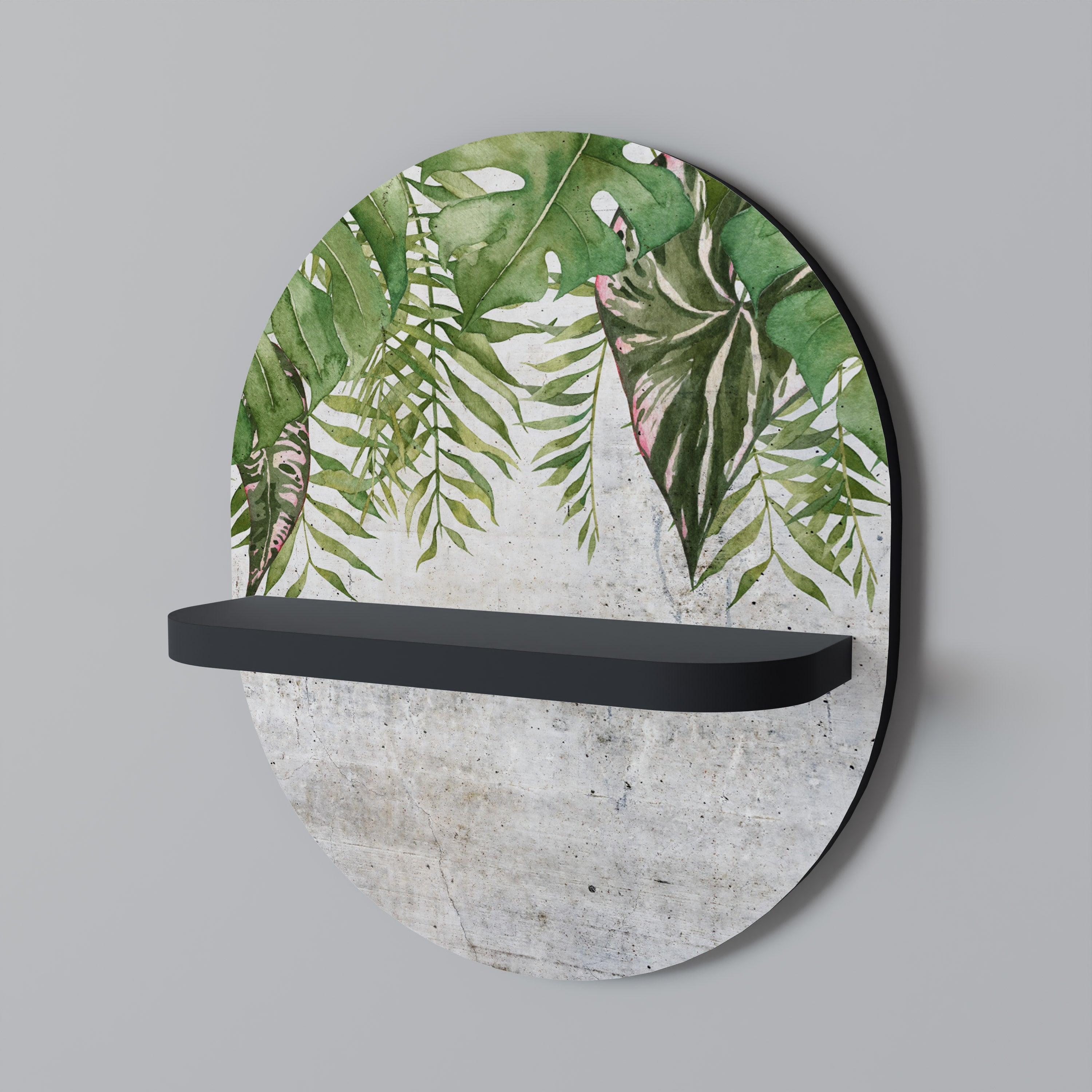 URBAN TROPICS Prateleira Oval Decorativa em Acabamento Preto