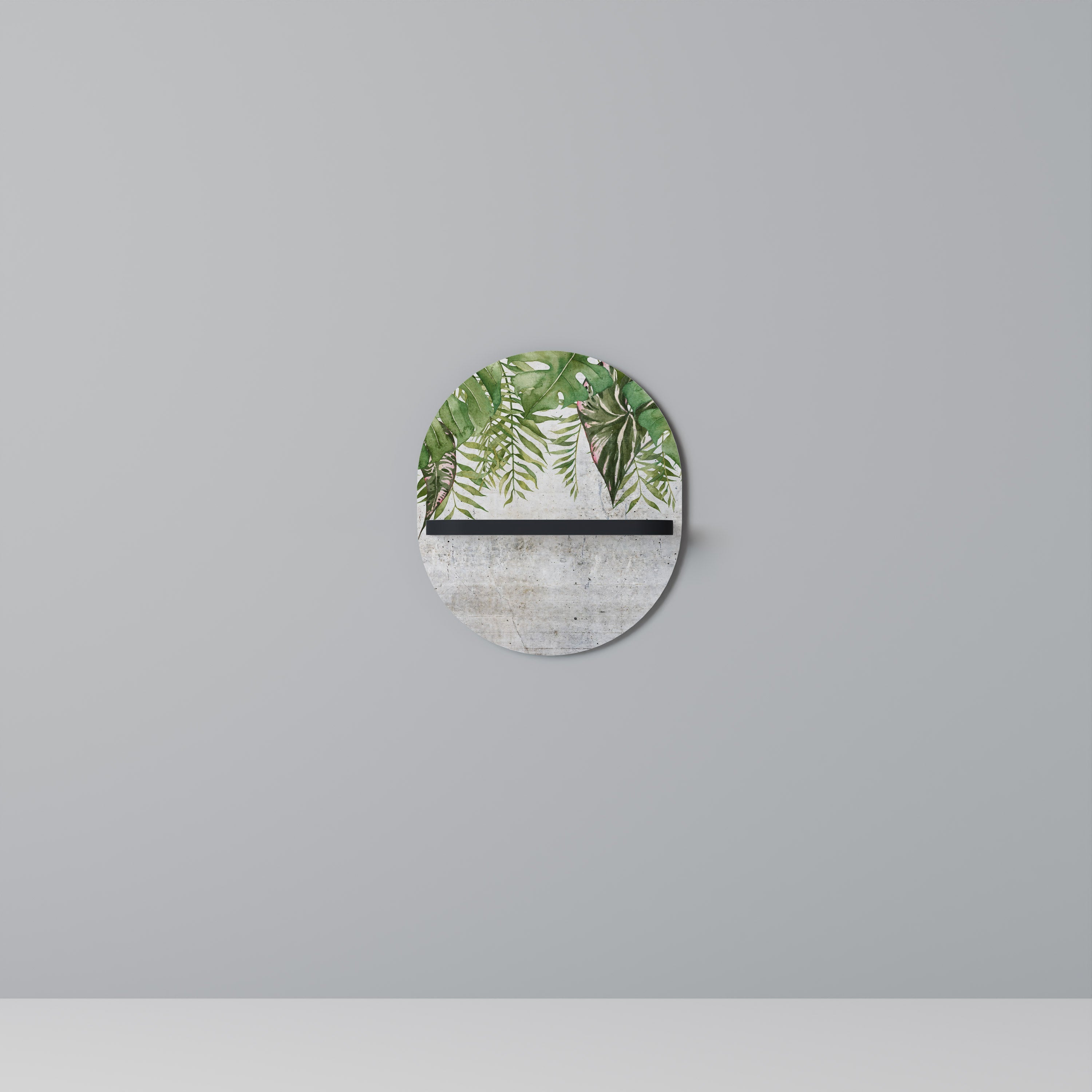 URBAN TROPICS Prateleira Oval Decorativa em Acabamento Preto