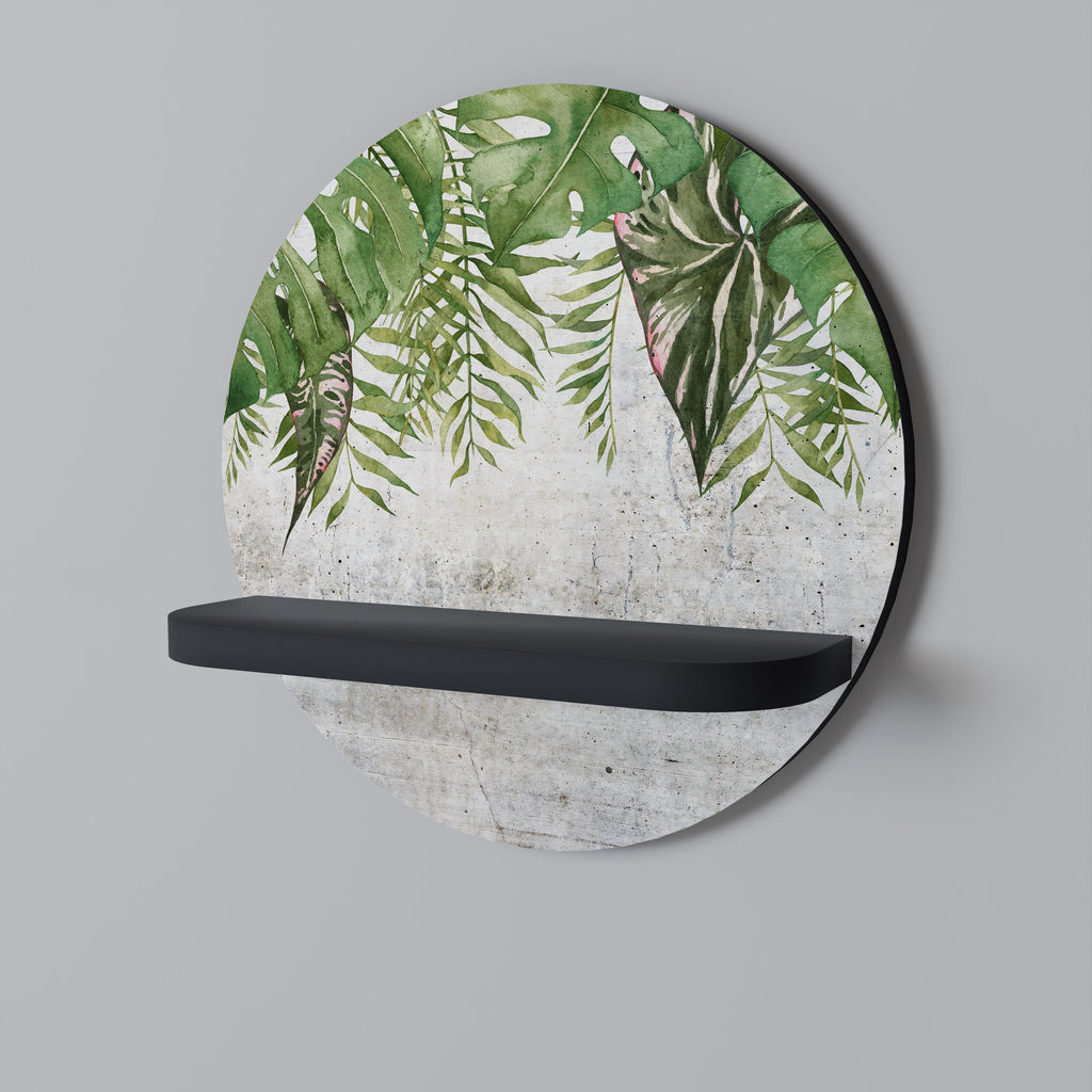 URBAN TROPICS Prateleira Redonda Decorativa em Acabamento Preto