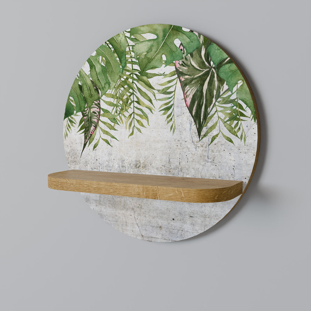 URBAN TROPICS Prateleira Redonda Decorativa em Efeito Carvalho