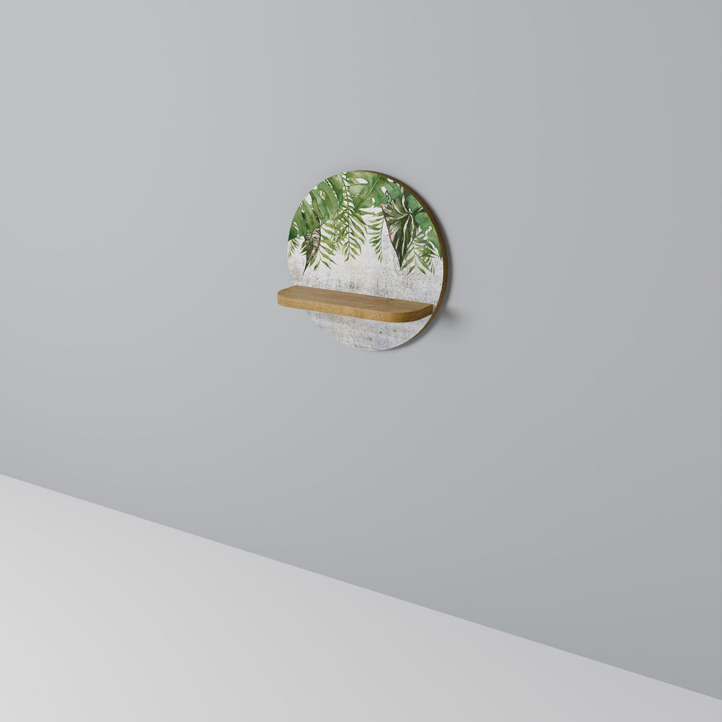 URBAN TROPICS Prateleira Redonda Decorativa em Efeito Carvalho
