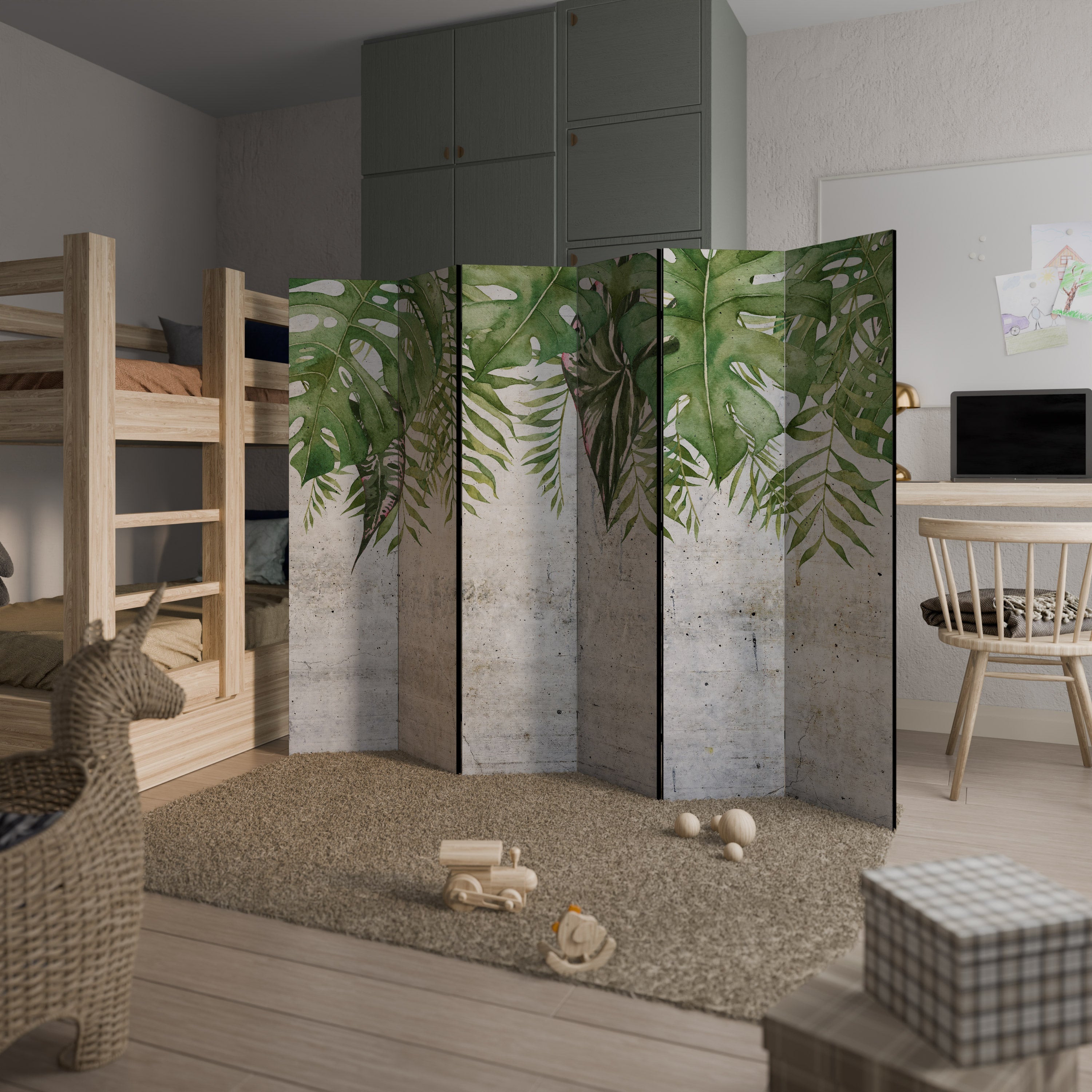 URBAN TROPICS Decorative 6-Panel Room Divider