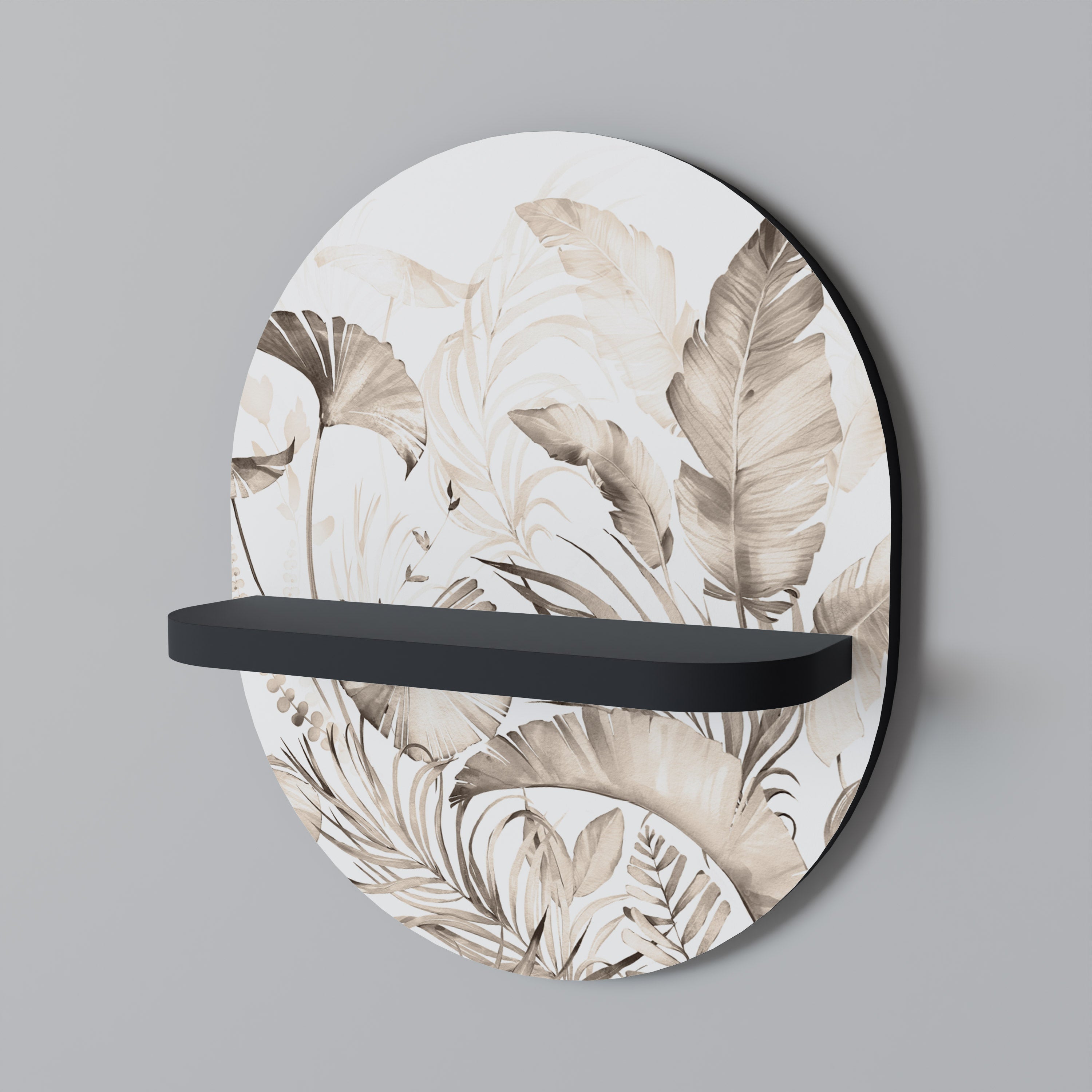 WILD TENDERNESS Prateleira Oval Decorativa em Acabamento Preto