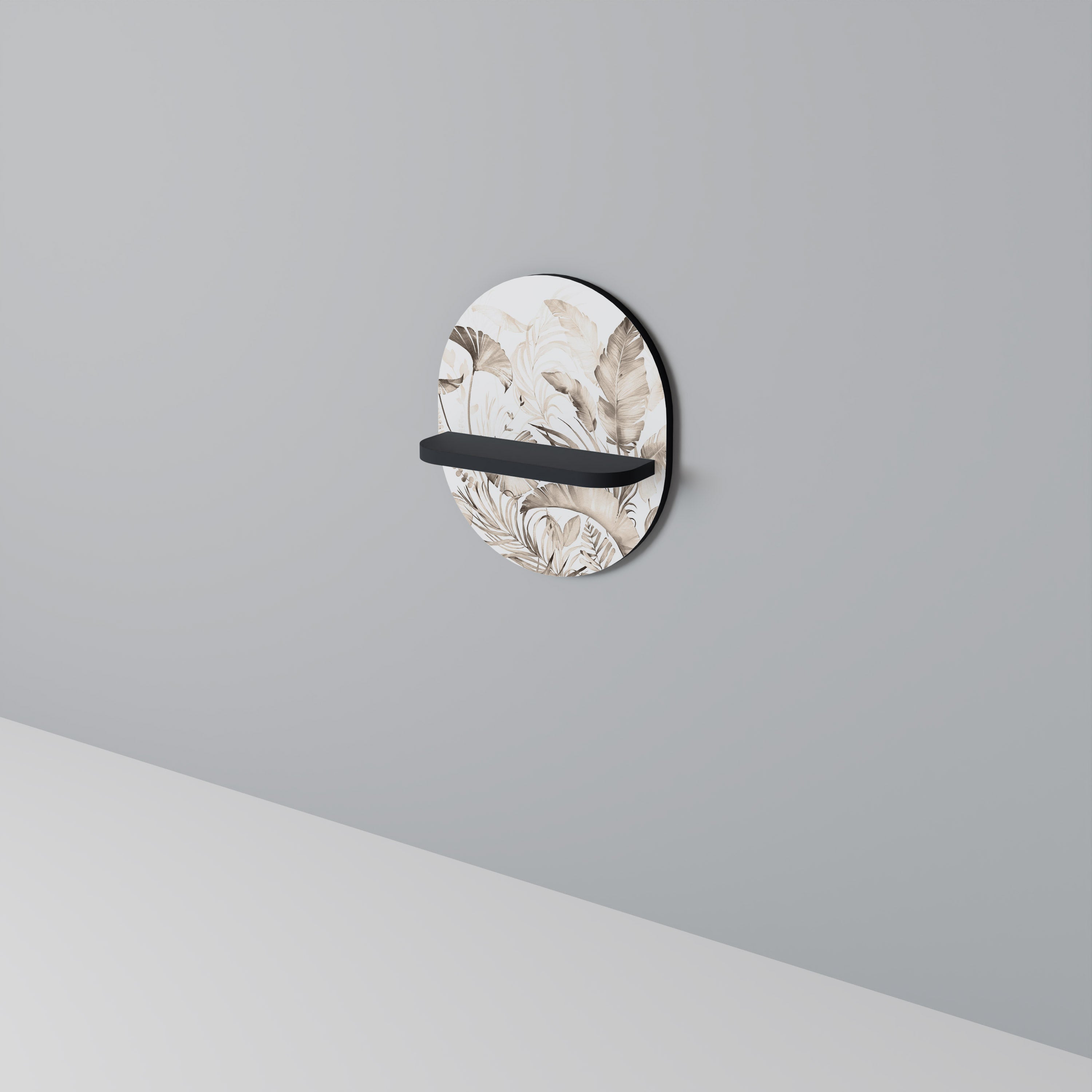 WILD TENDERNESS Prateleira Oval Decorativa em Acabamento Preto