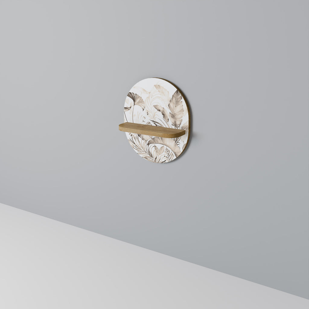 WILD TENDERNESS Prateleira Oval Decorativa em Efeito Carvalho