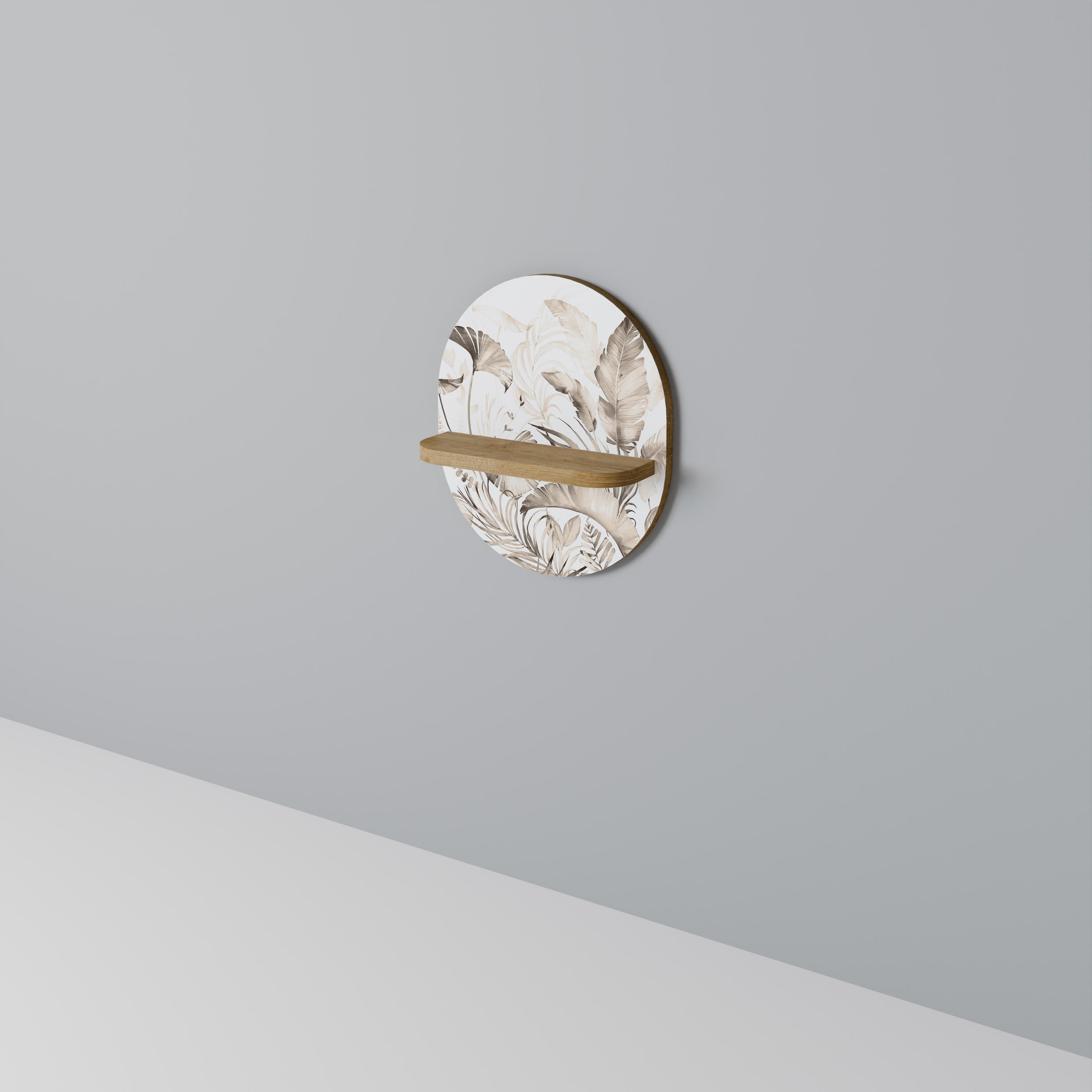 WILD TENDERNESS Prateleira Oval Decorativa em Efeito Carvalho