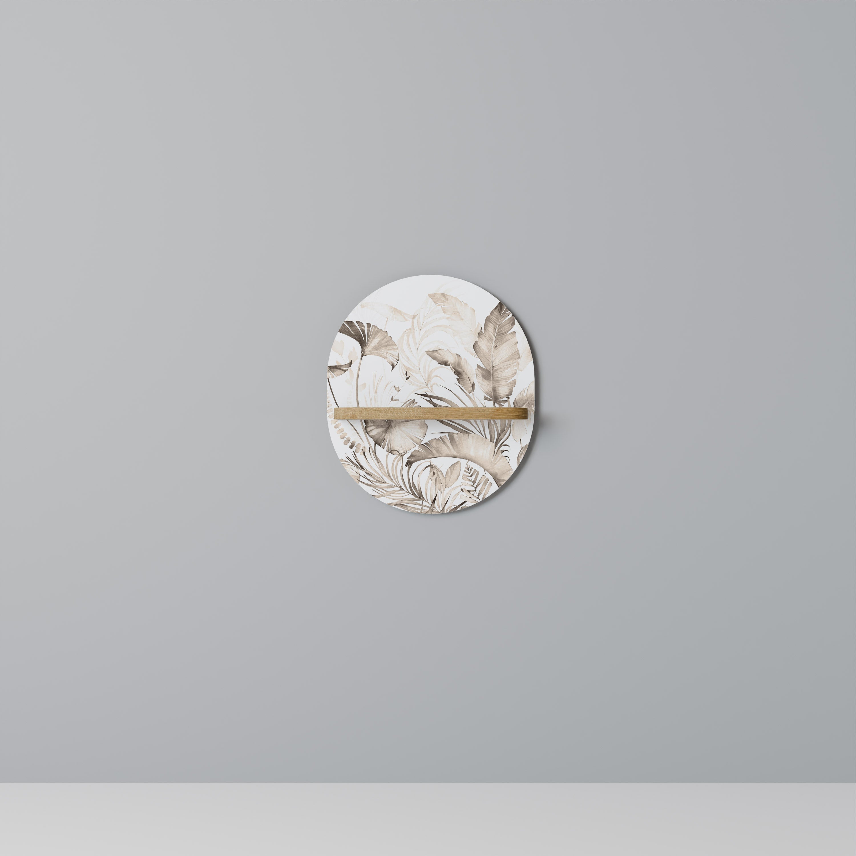 WILD TENDERNESS Prateleira Oval Decorativa em Efeito Carvalho