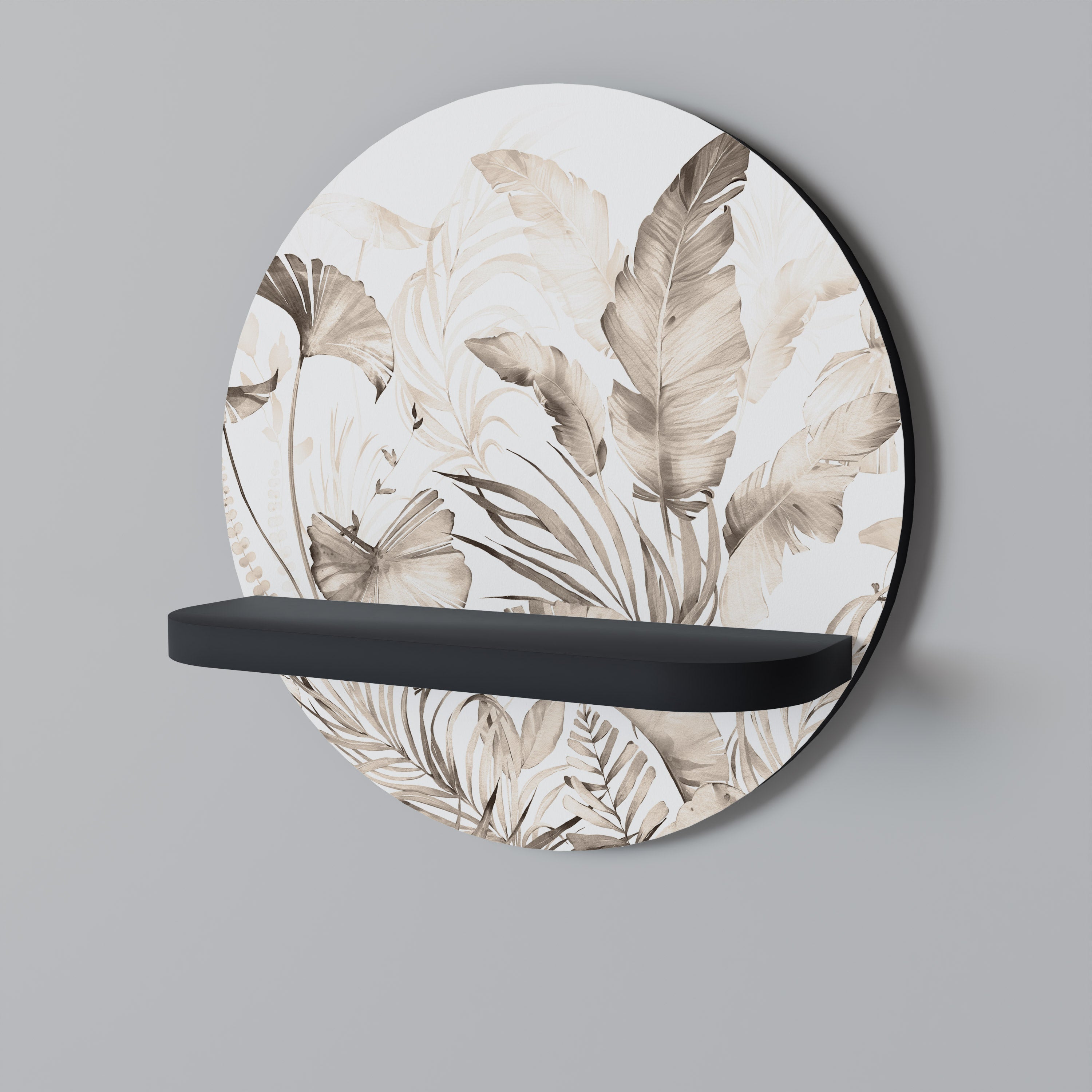 WILD TENDERNESS Prateleira Redonda Decorativa em Acabamento Preto